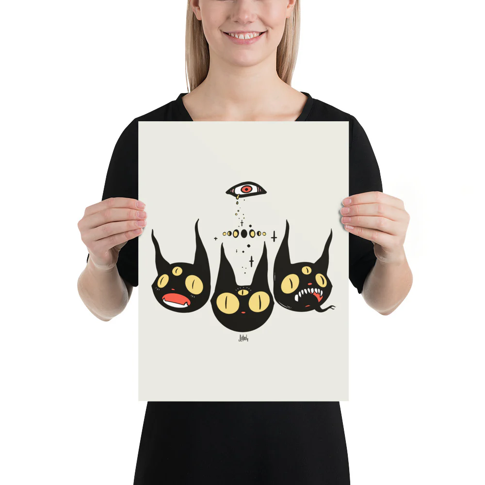 Three Cats, Matte Art Print Poster - Image 5