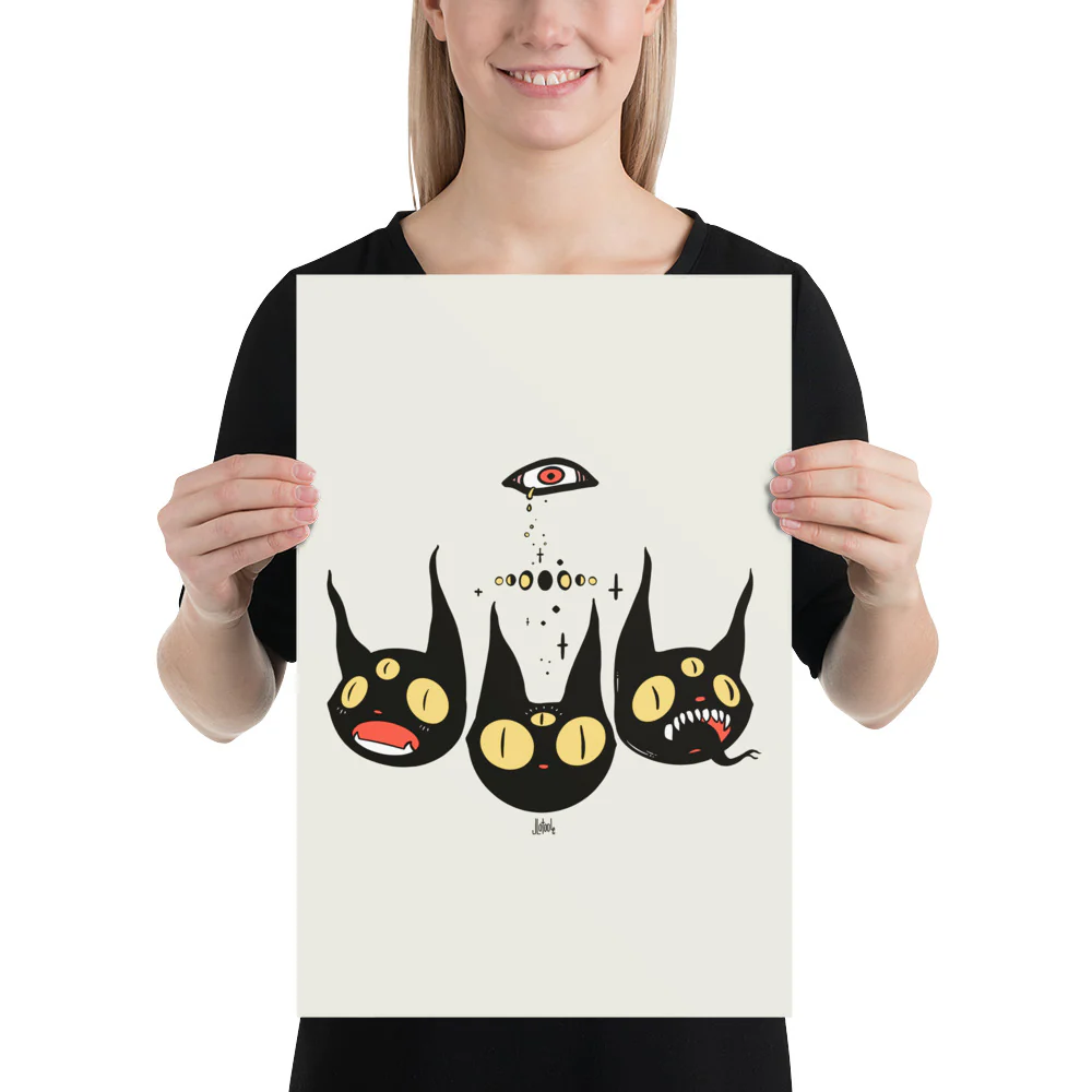 Three Cats, Matte Art Print Poster - Image 6