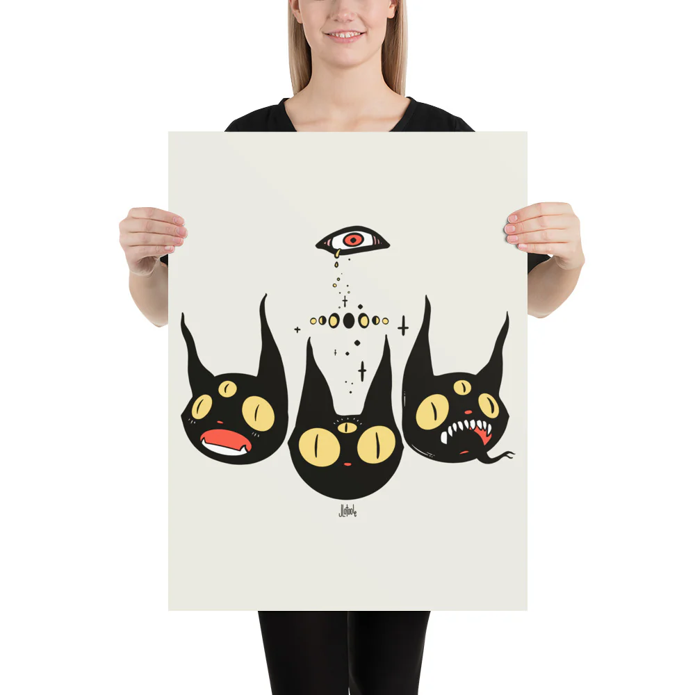 Three Cats, Matte Art Print Poster - Image 7