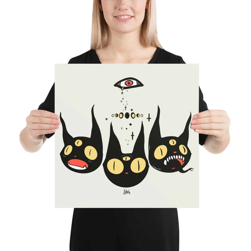Three Cats, Matte Art Print Poster - Image 8