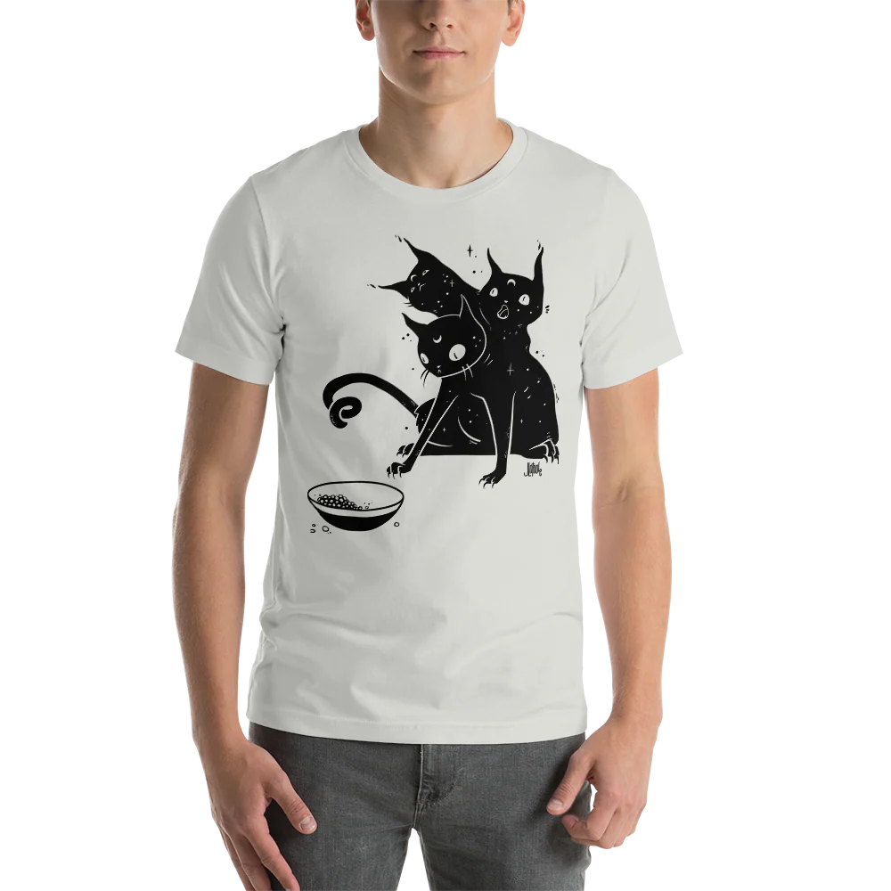 Three Headed Cat, Unisex T-Shirt - Image 2