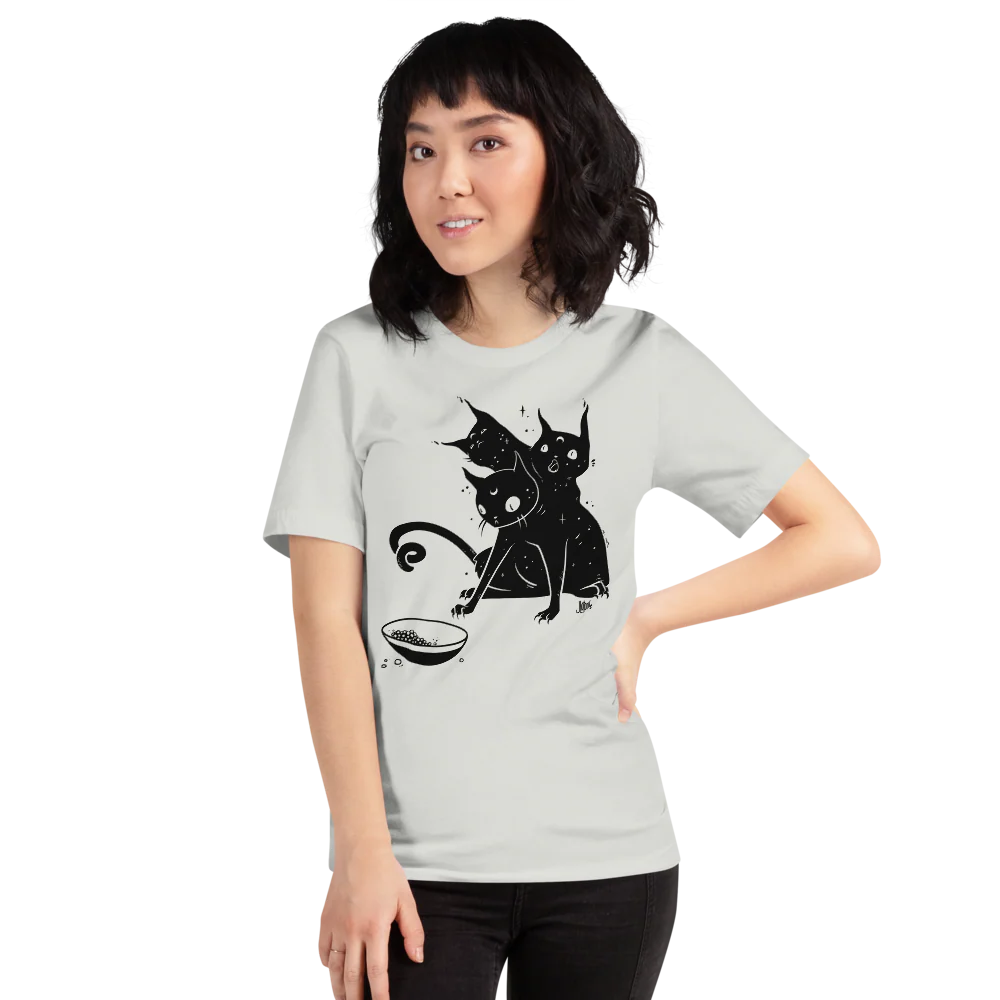 Three Headed Cat, Unisex T-Shirt - Image 3