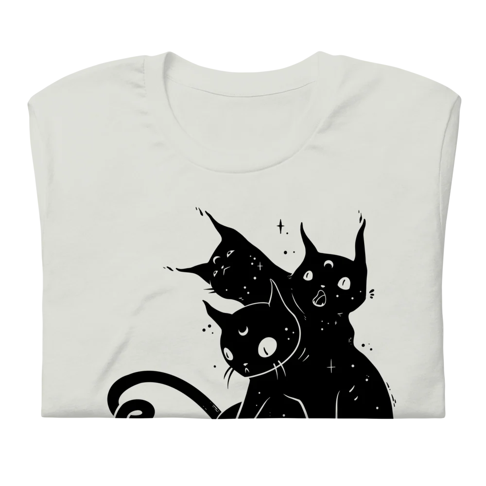 Three Headed Cat, Unisex T-Shirt - Image 4