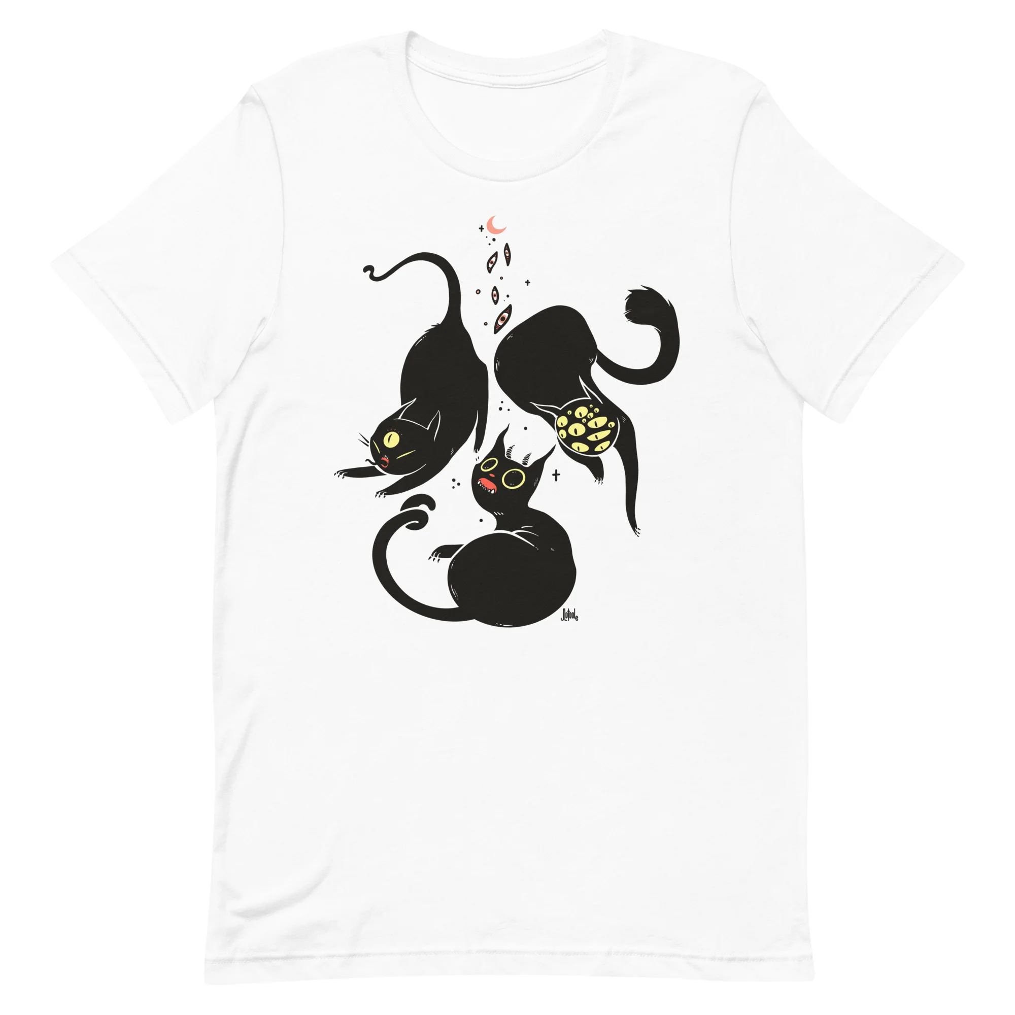 Three Spooky Cats, Unisex T-Shirt - Image 2