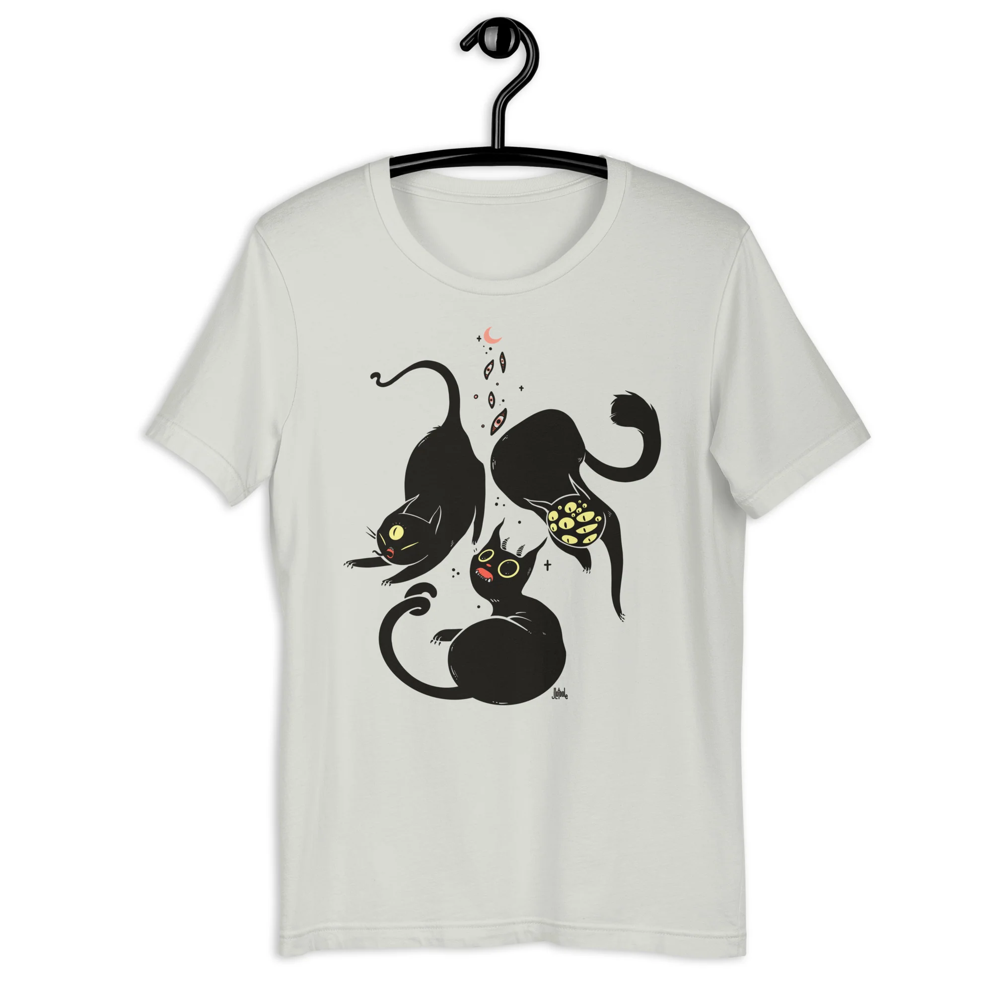 Three Spooky Cats, Unisex T-Shirt - Image 5