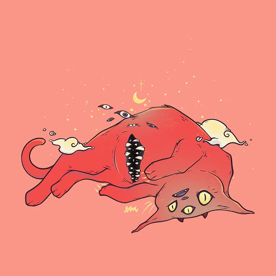 Tummy Trap Cat, Matte Art Print Poster