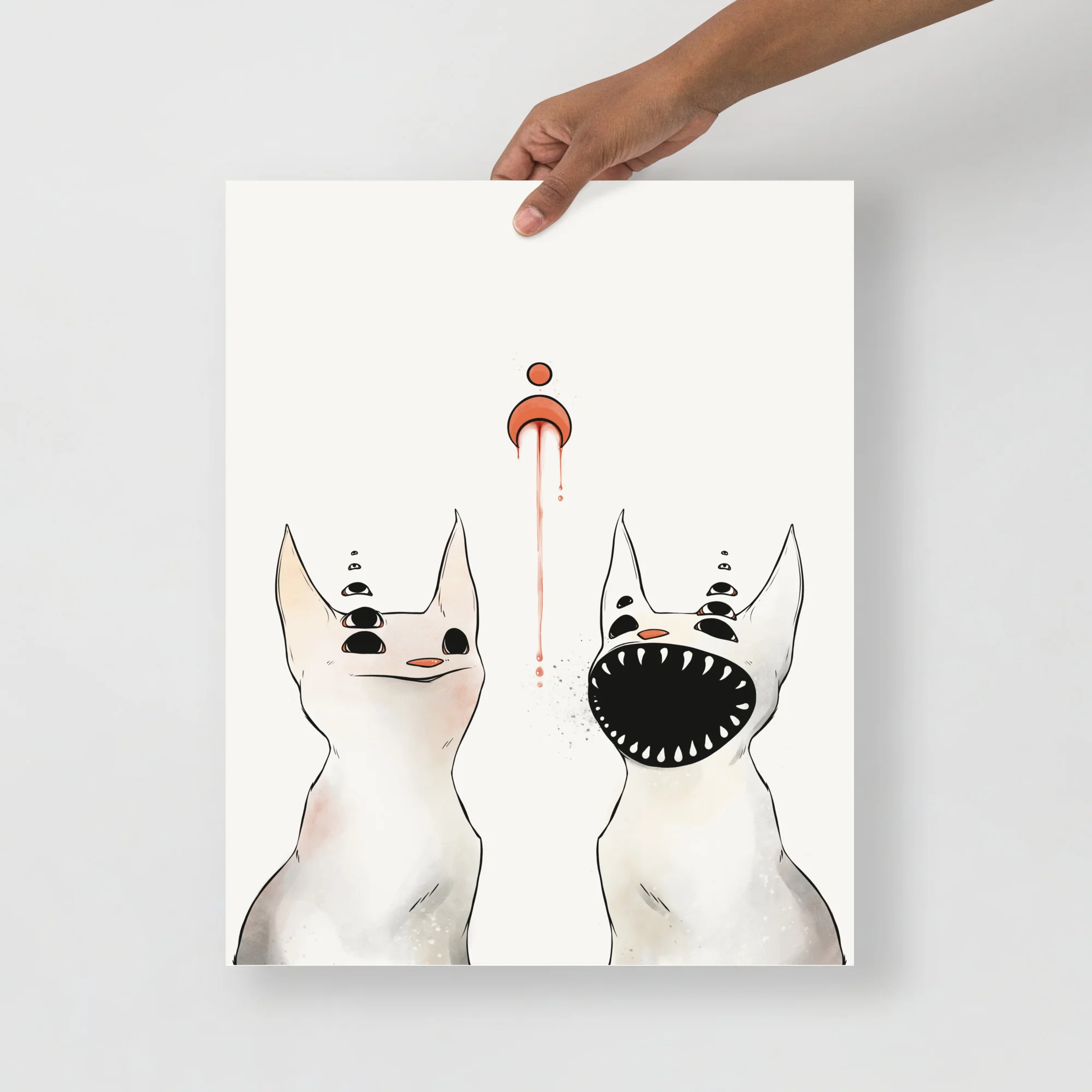 Two Creepy Cats, Matte Art Print Poster - Image 6