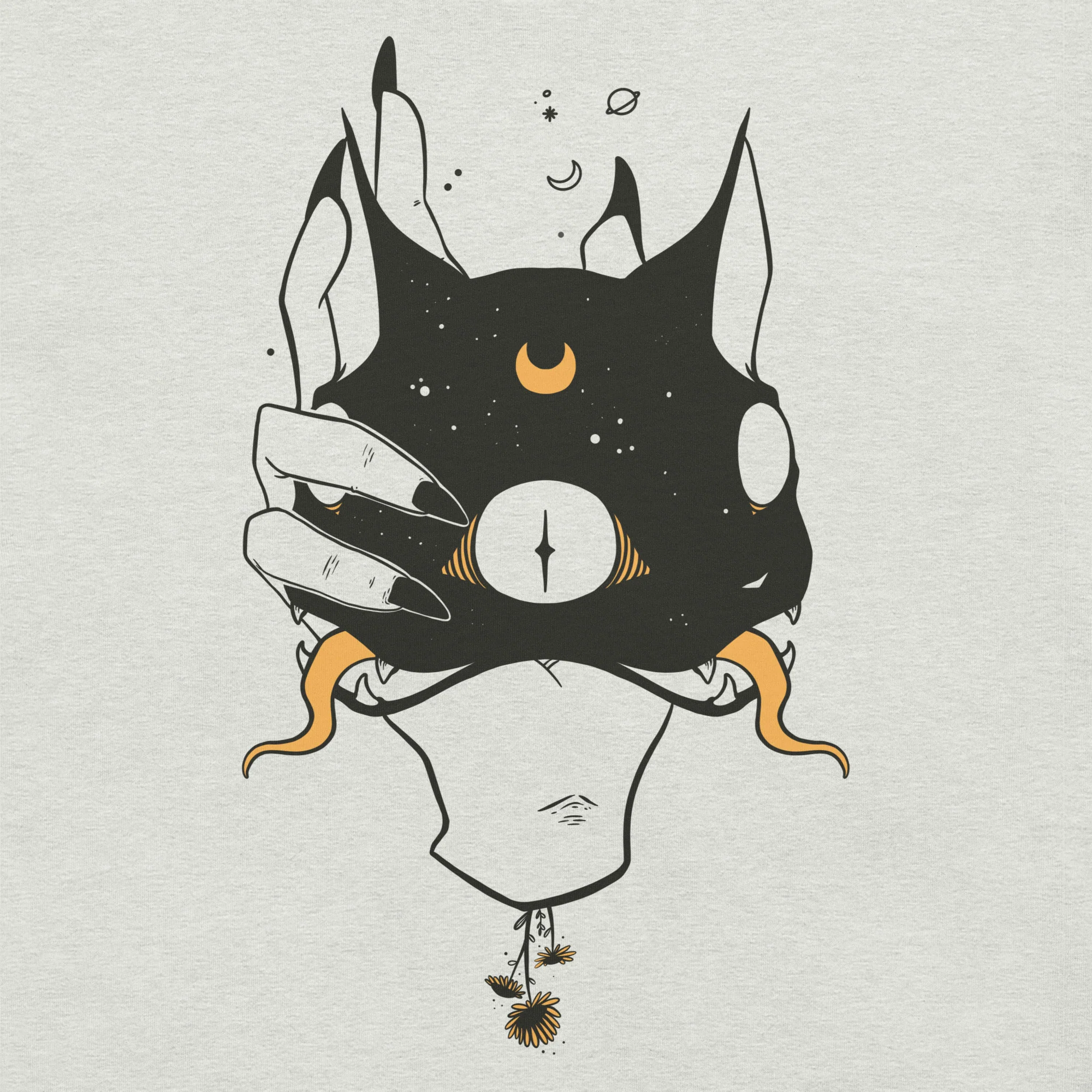 Two Faced Cat, Unisex T-Shirt - Image 2