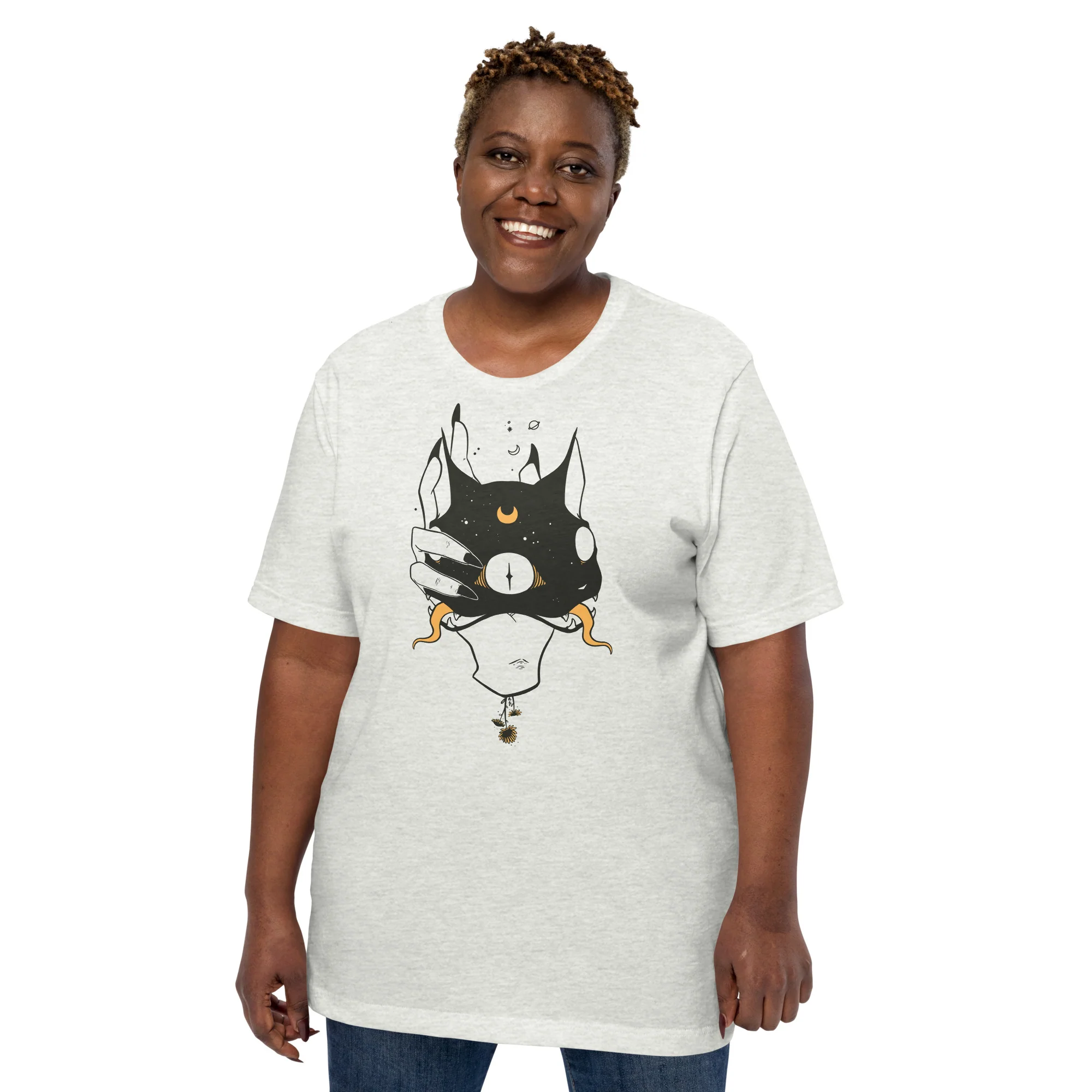 Two Faced Cat, Unisex T-Shirt - Image 6