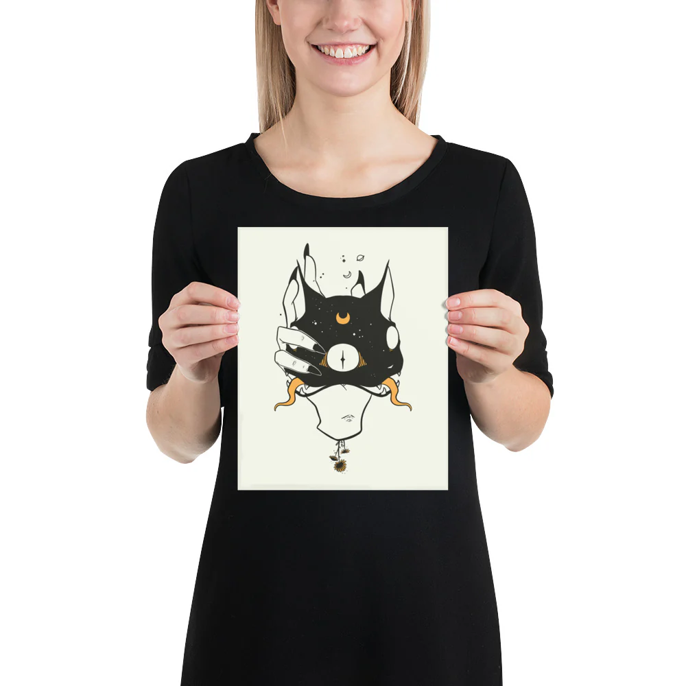 Two Headed Cat, Matte Art Print Poster - Image 2