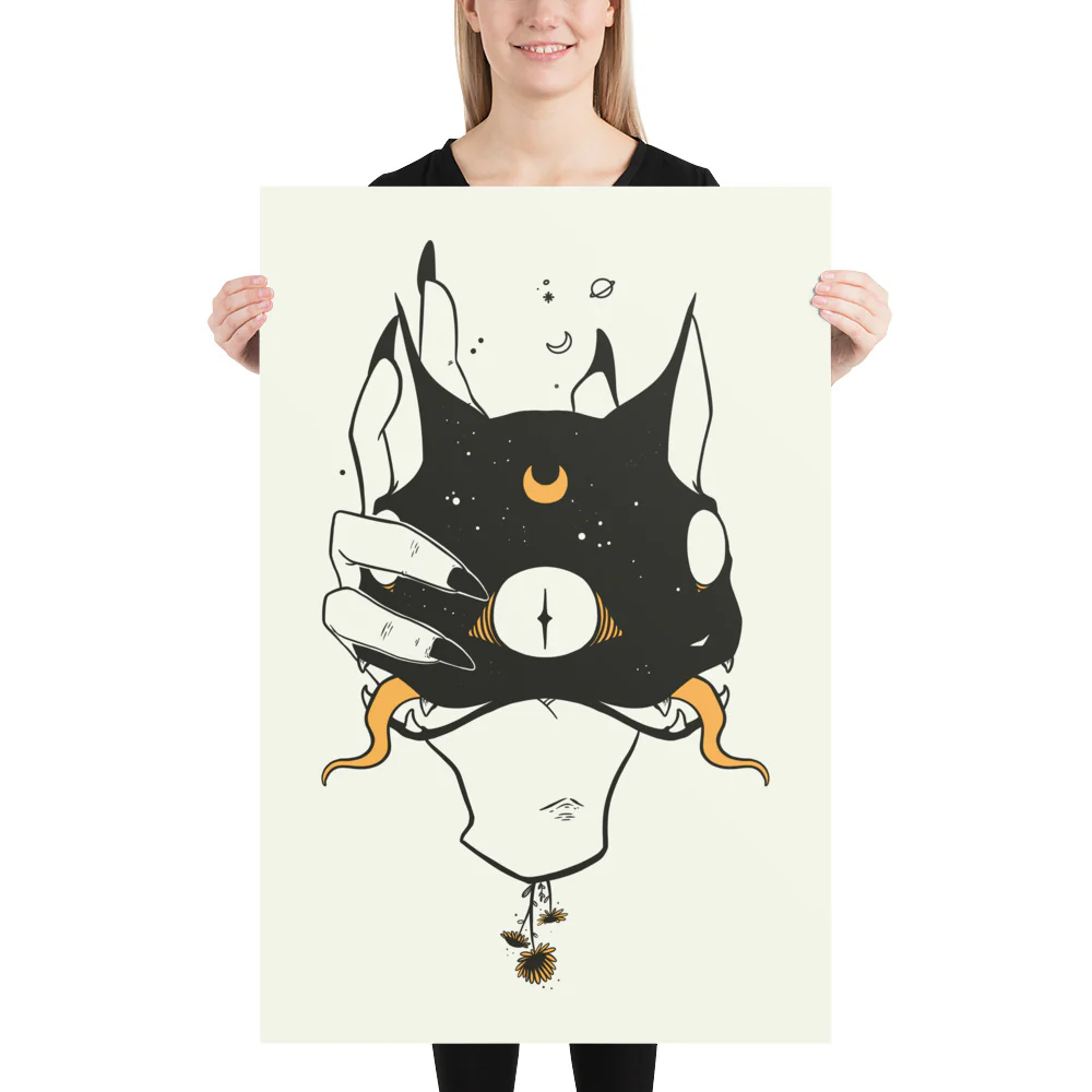 Two Headed Cat, Matte Art Print Poster - Image 9