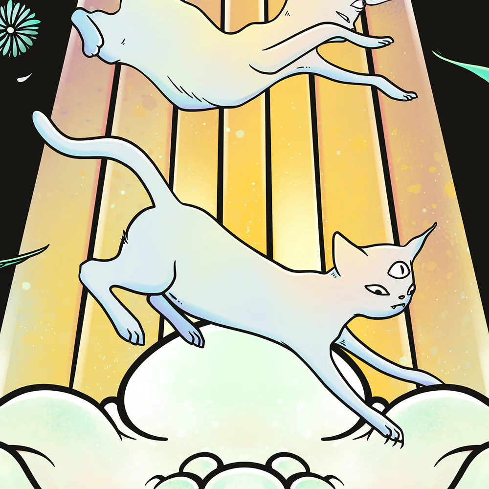 UFO And Cats, Matte Art Print Poster - Image 4