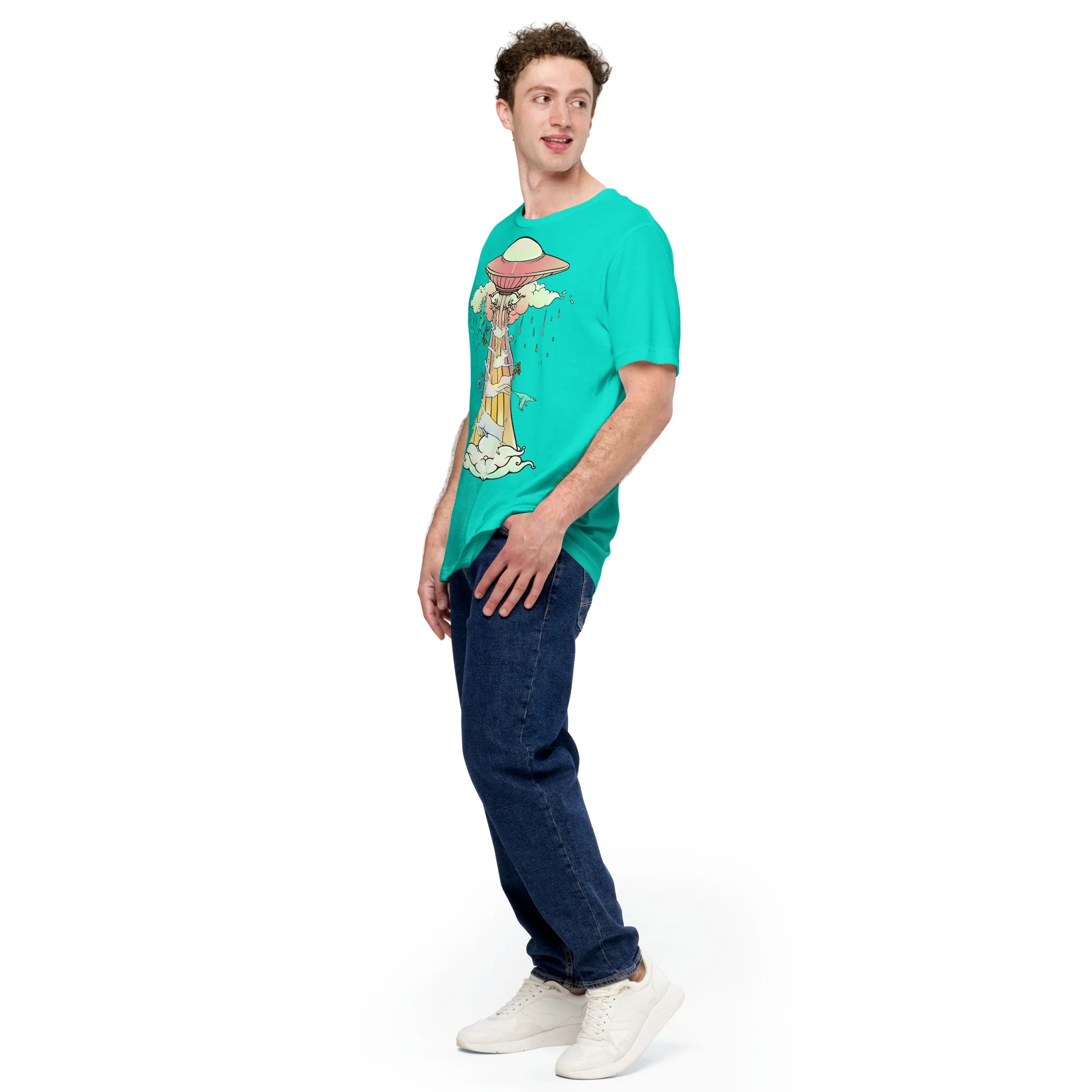 UFO & Cats, Unisex T-Shirt - Image 6