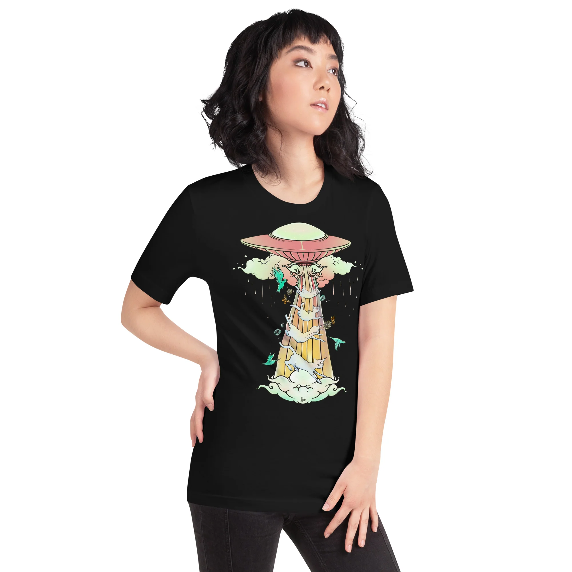 UFO & Cats, Unisex T-Shirt - Image 2