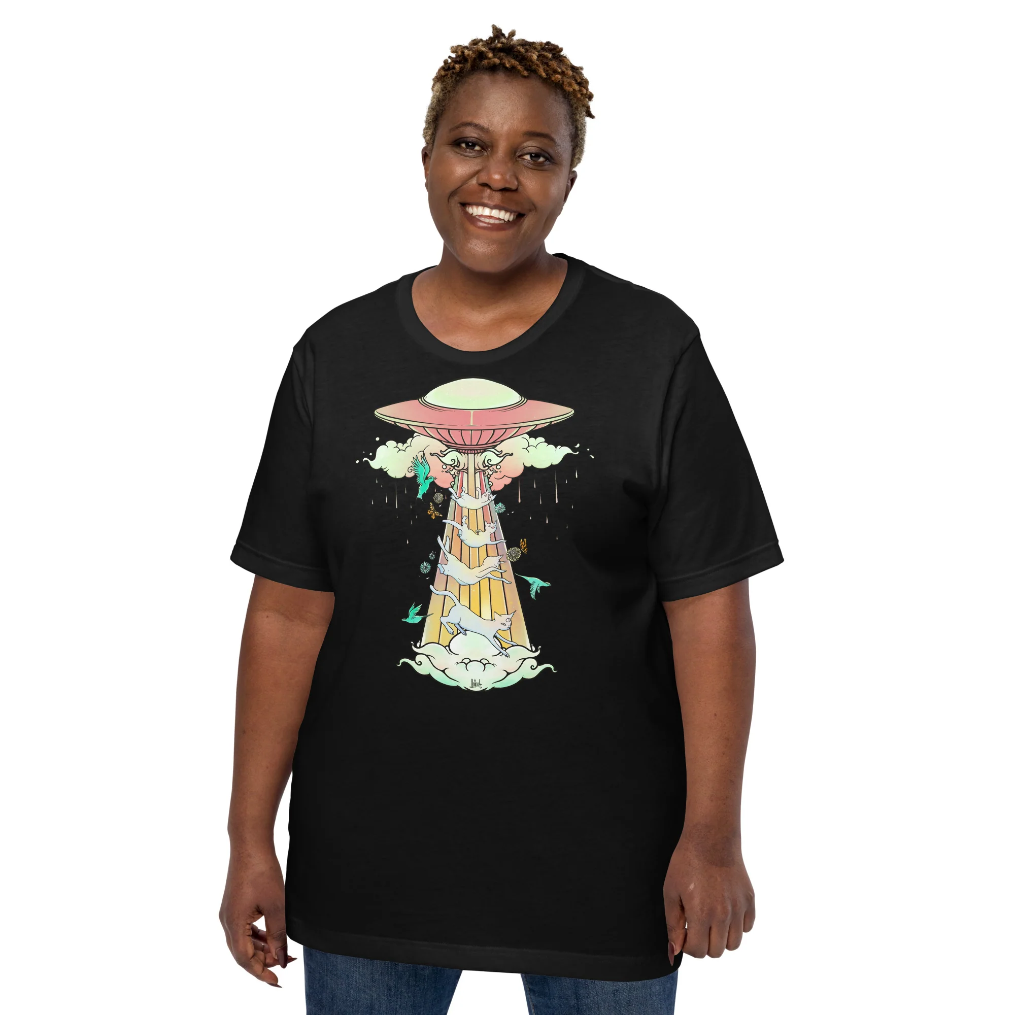 UFO & Cats, Unisex T-Shirt - Image 4