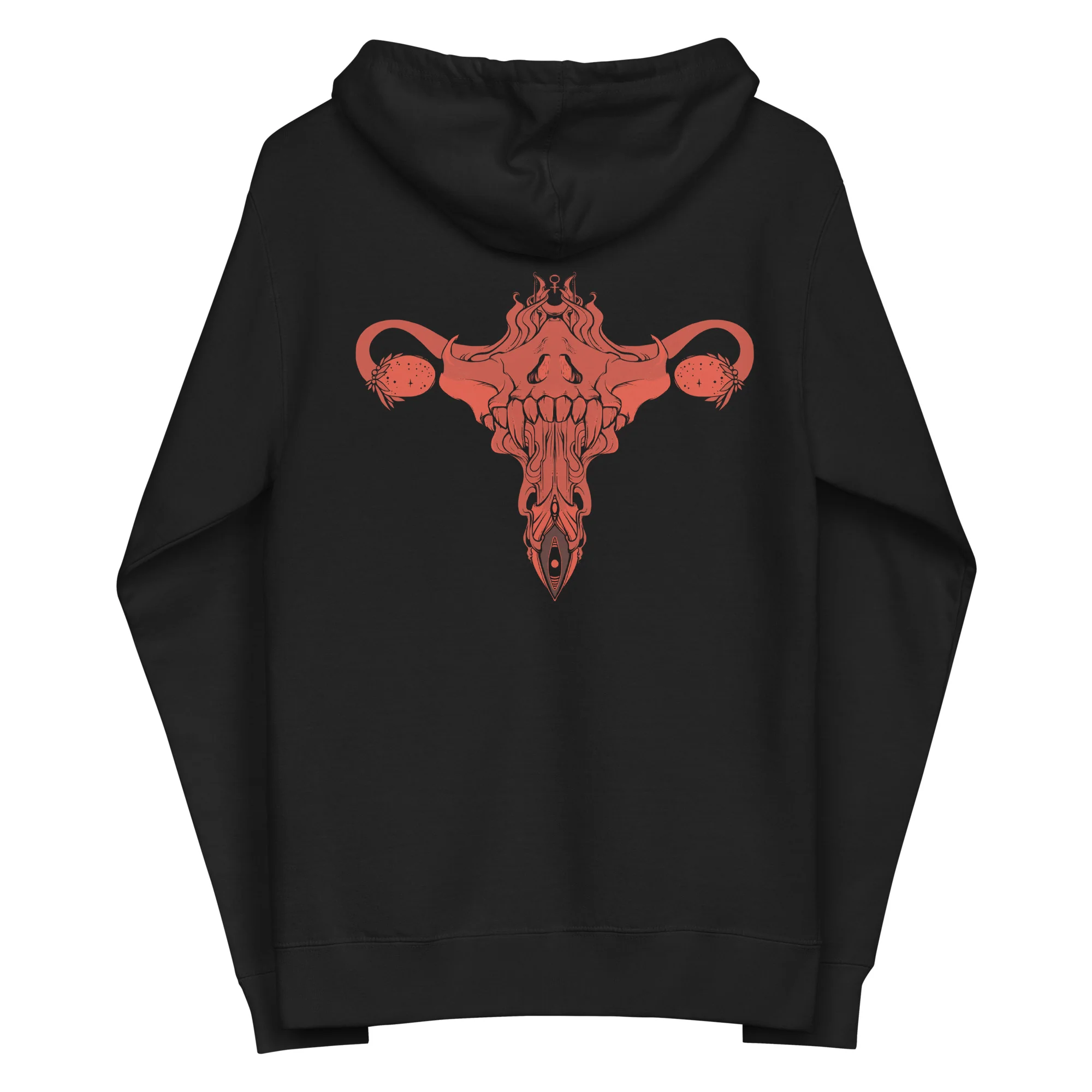 Death Metal Uterus, Unisex Fleece Zip-Up Hoodie - Image 3