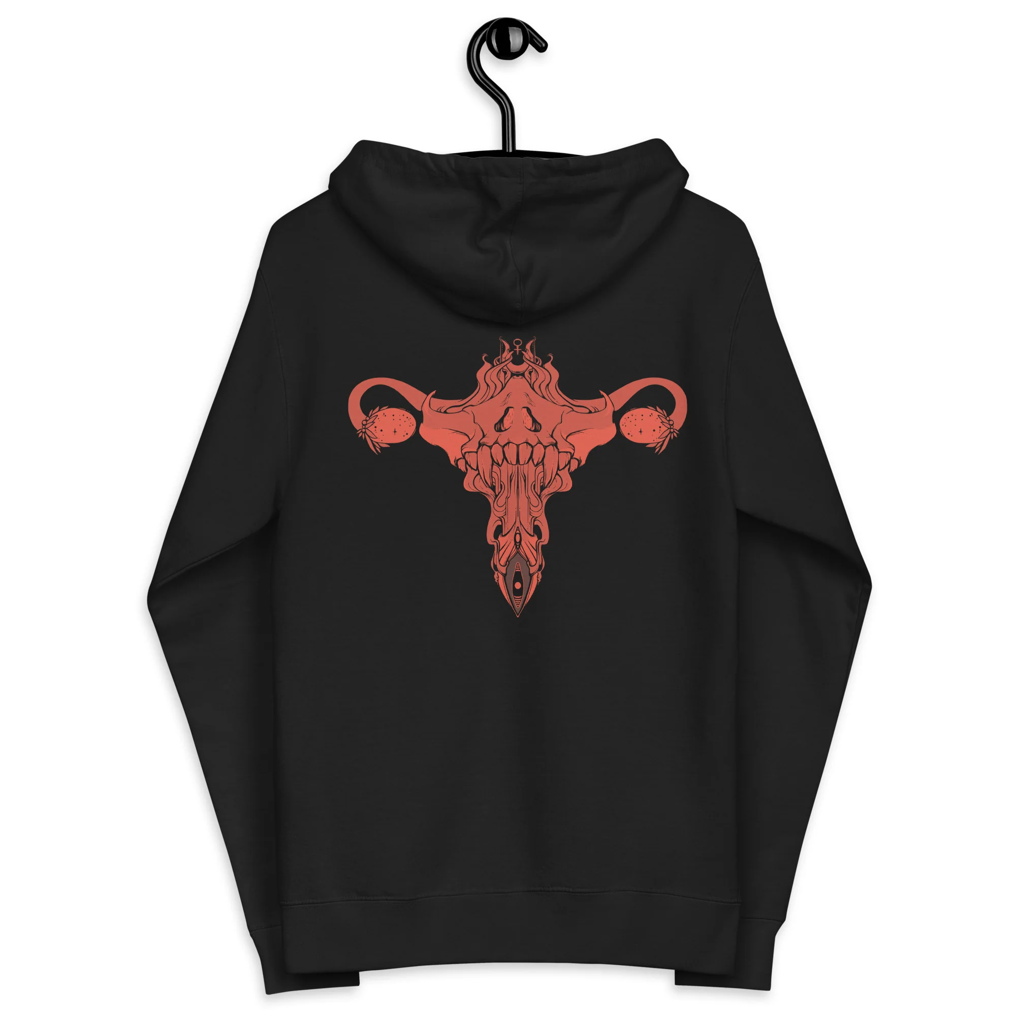 Death Metal Uterus, Unisex Fleece Zip-Up Hoodie - Image 4
