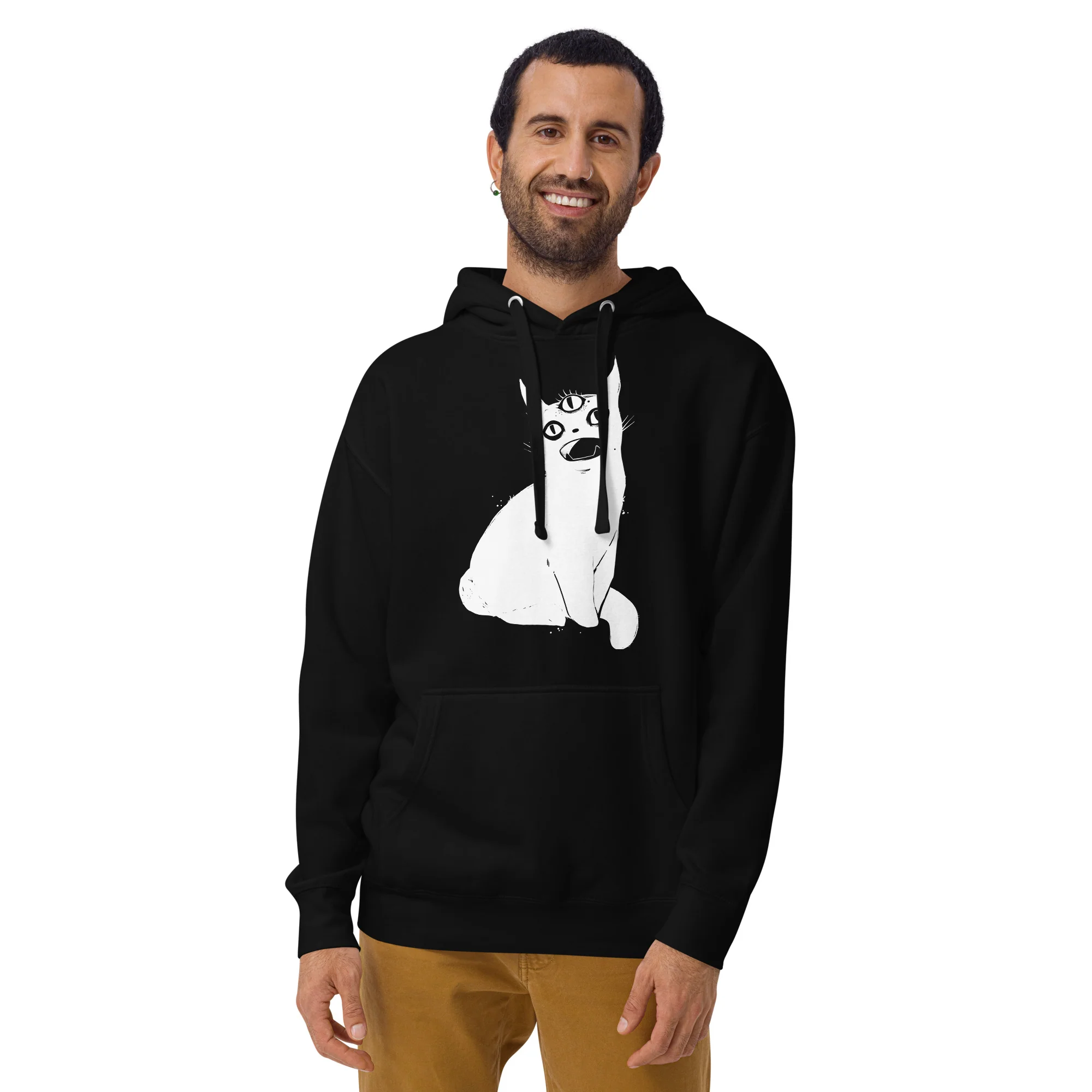 Third Eye Cat, Unisex Hoodie - Image 3