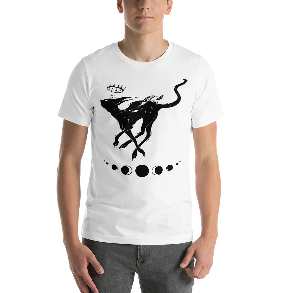 Black Running Cat, Unisex T-Shirt - Image 2