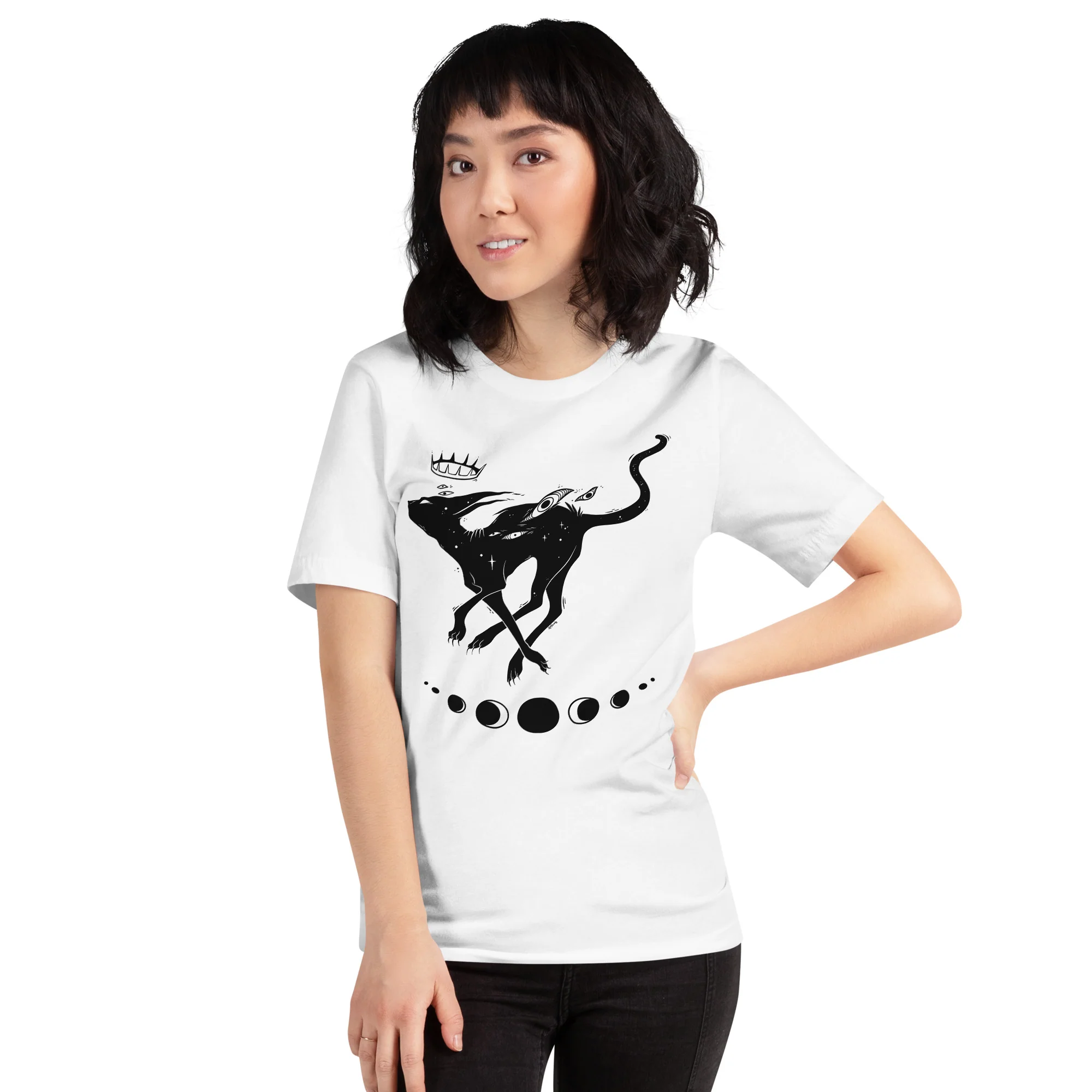 Black Running Cat, Unisex T-Shirt - Image 4
