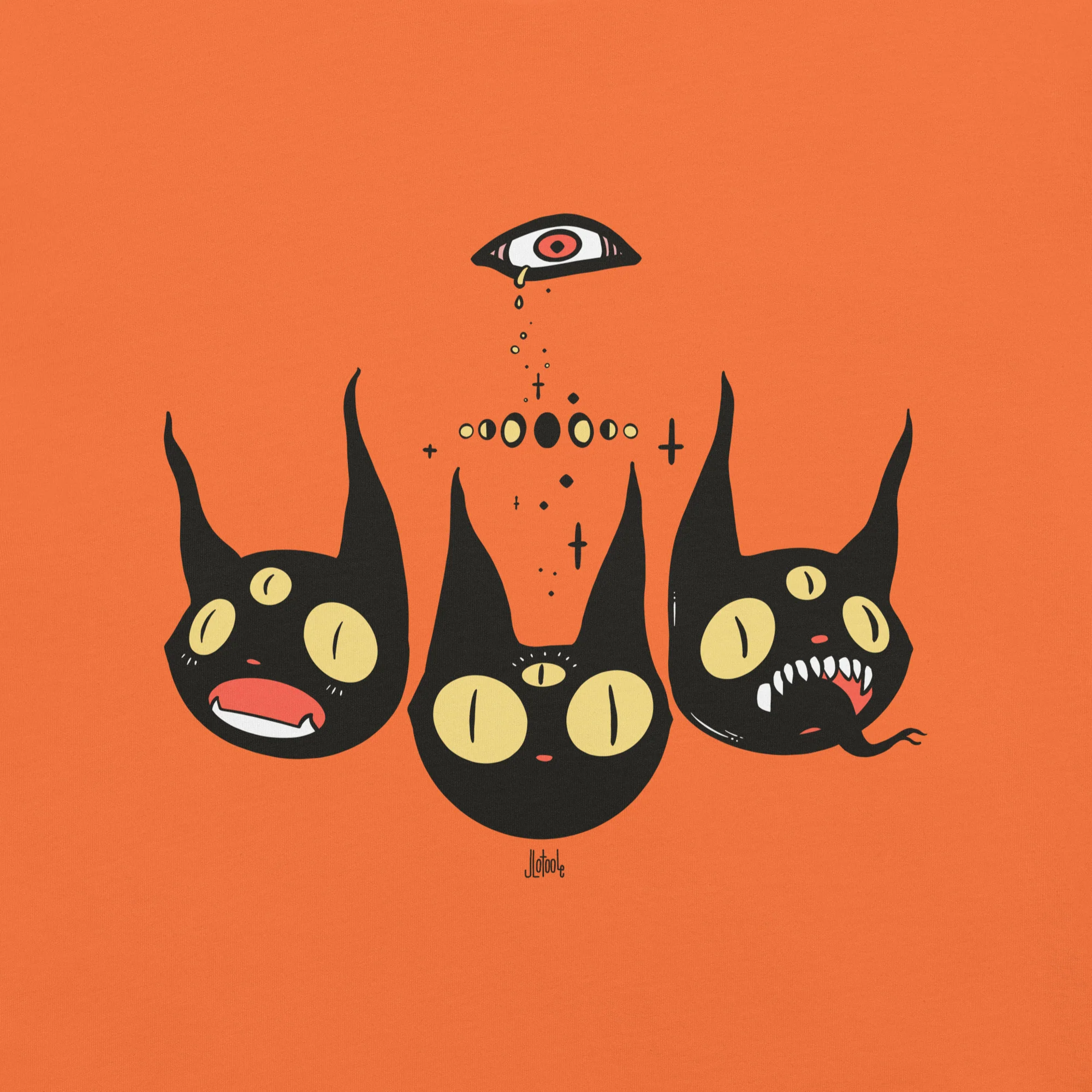 Three Black Cats, Unisex T-Shirt - Image 4