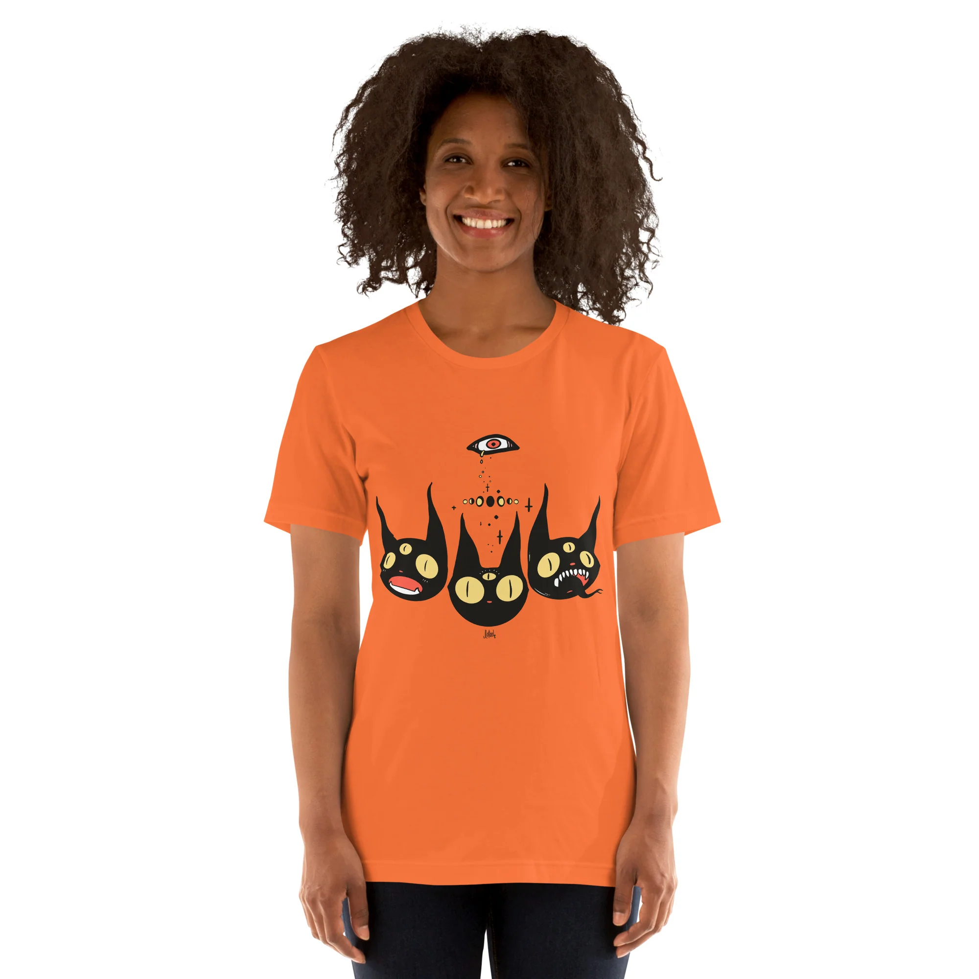 Three Black Cats, Unisex T-Shirt - Image 5