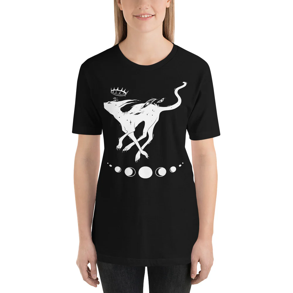 White Running Cat, Unisex T-Shirt - Image 3