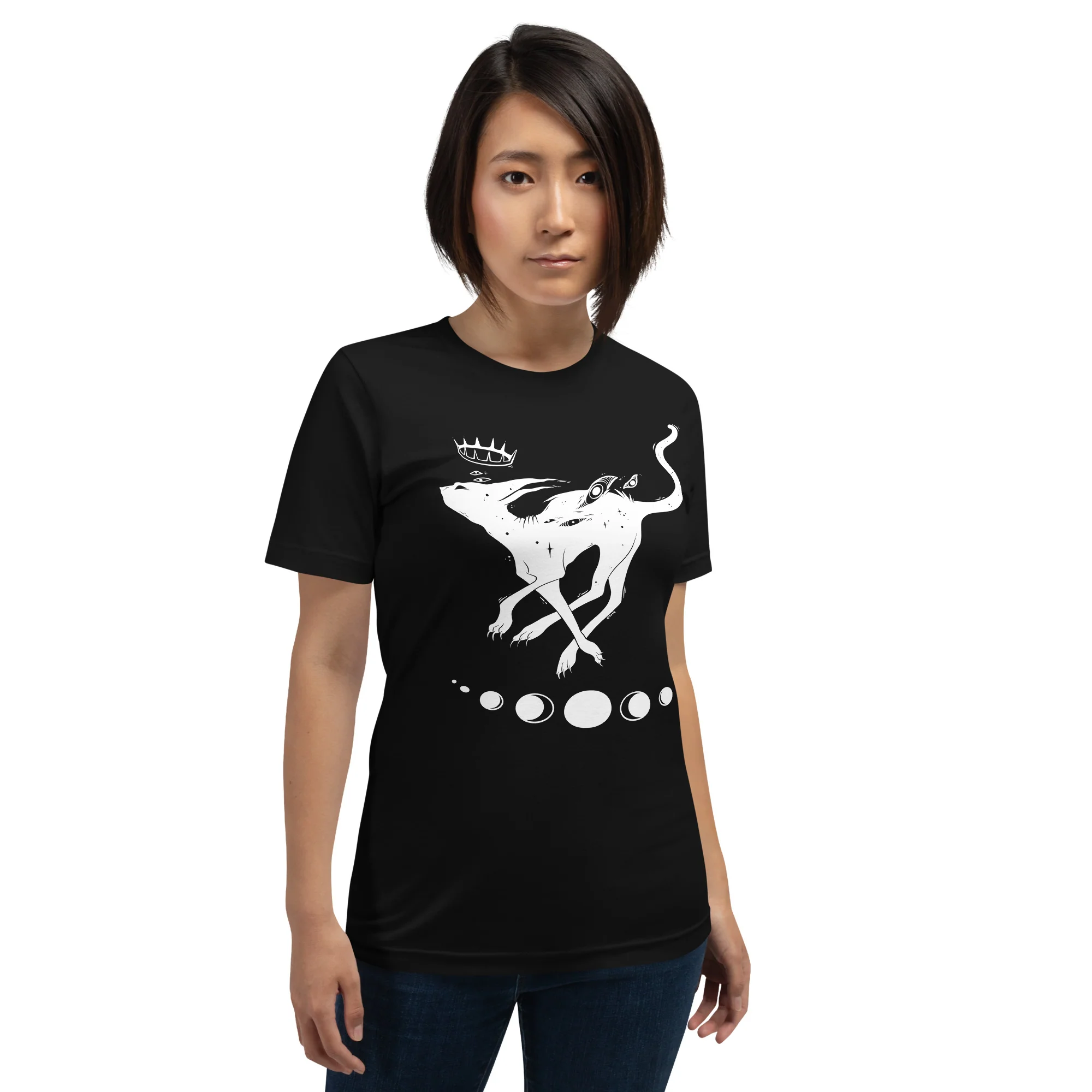 White Running Cat, Unisex T-Shirt - Image 4