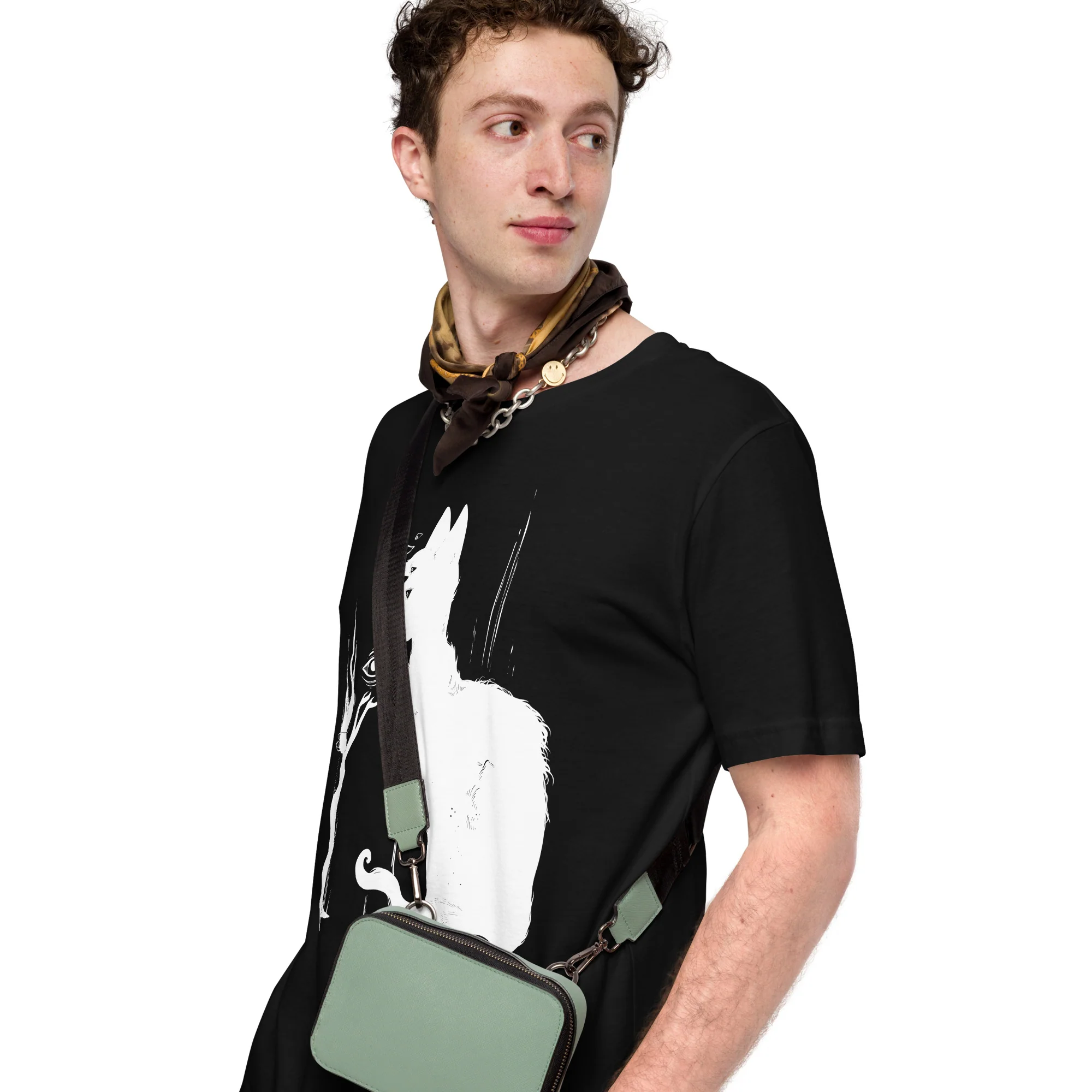 White Cat And Witch, Unisex T-Shirt - Image 4