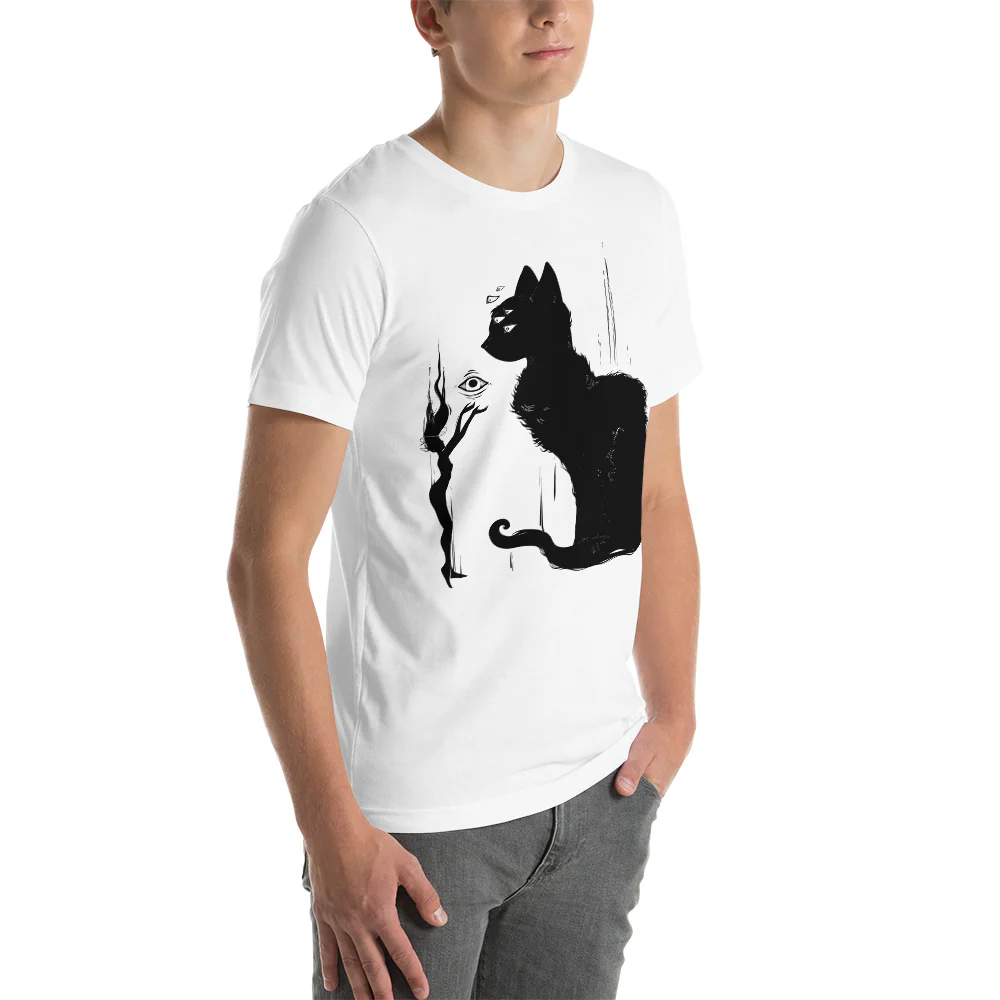 Black Cat And Witch, Unisex T-Shirt - Image 5