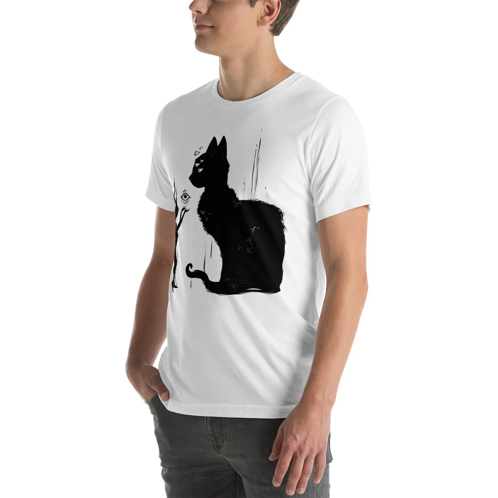 Black Cat And Witch, Unisex T-Shirt - Image 6