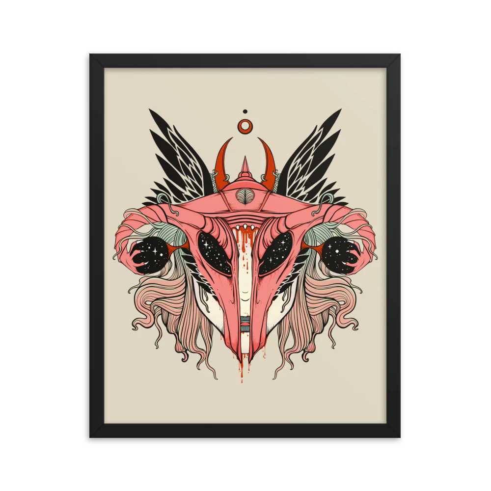 Uterus Shieldmaiden, Framed Art Print - Image 2