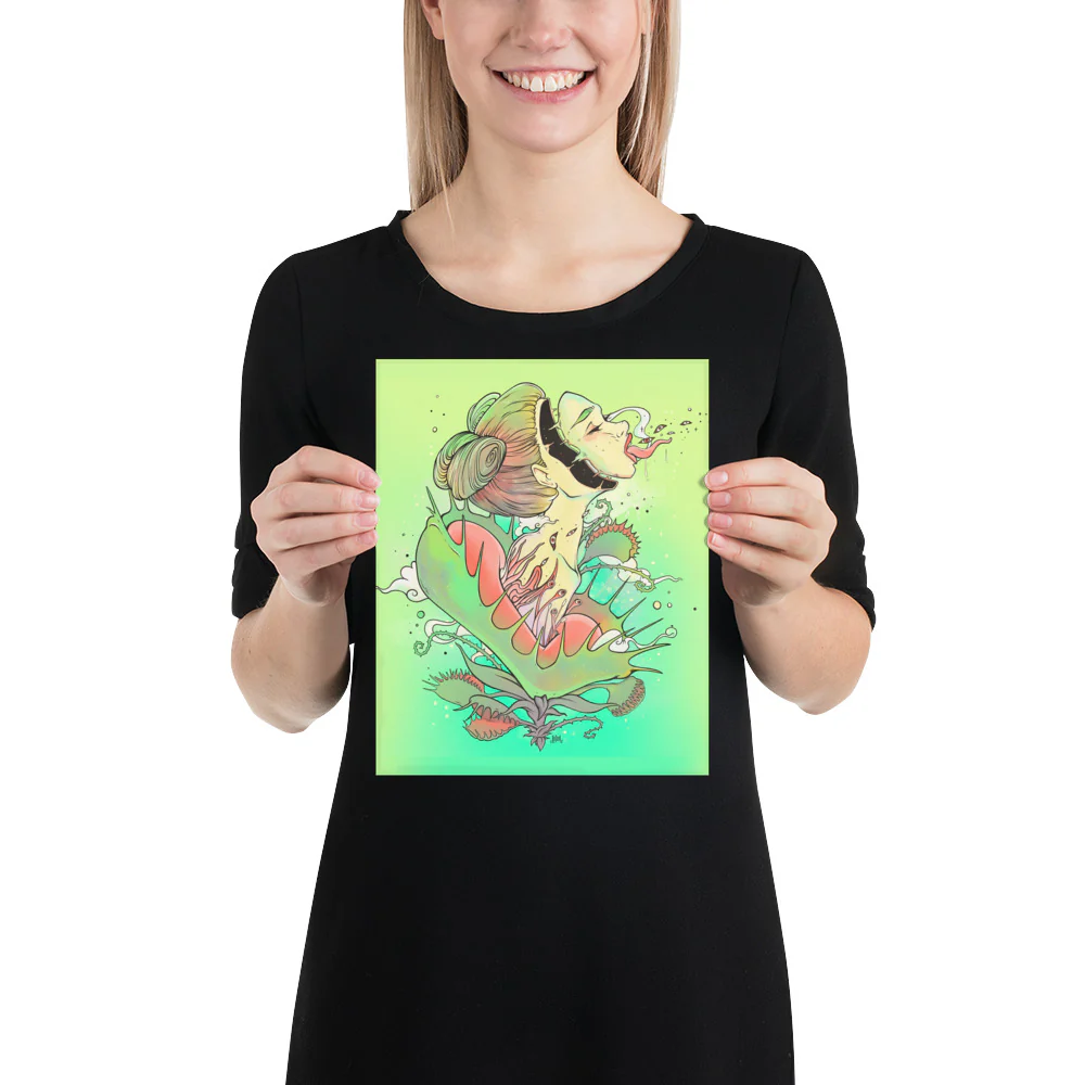 Venus Fly Trap Girl, Matte Art Print Poster - Image 2