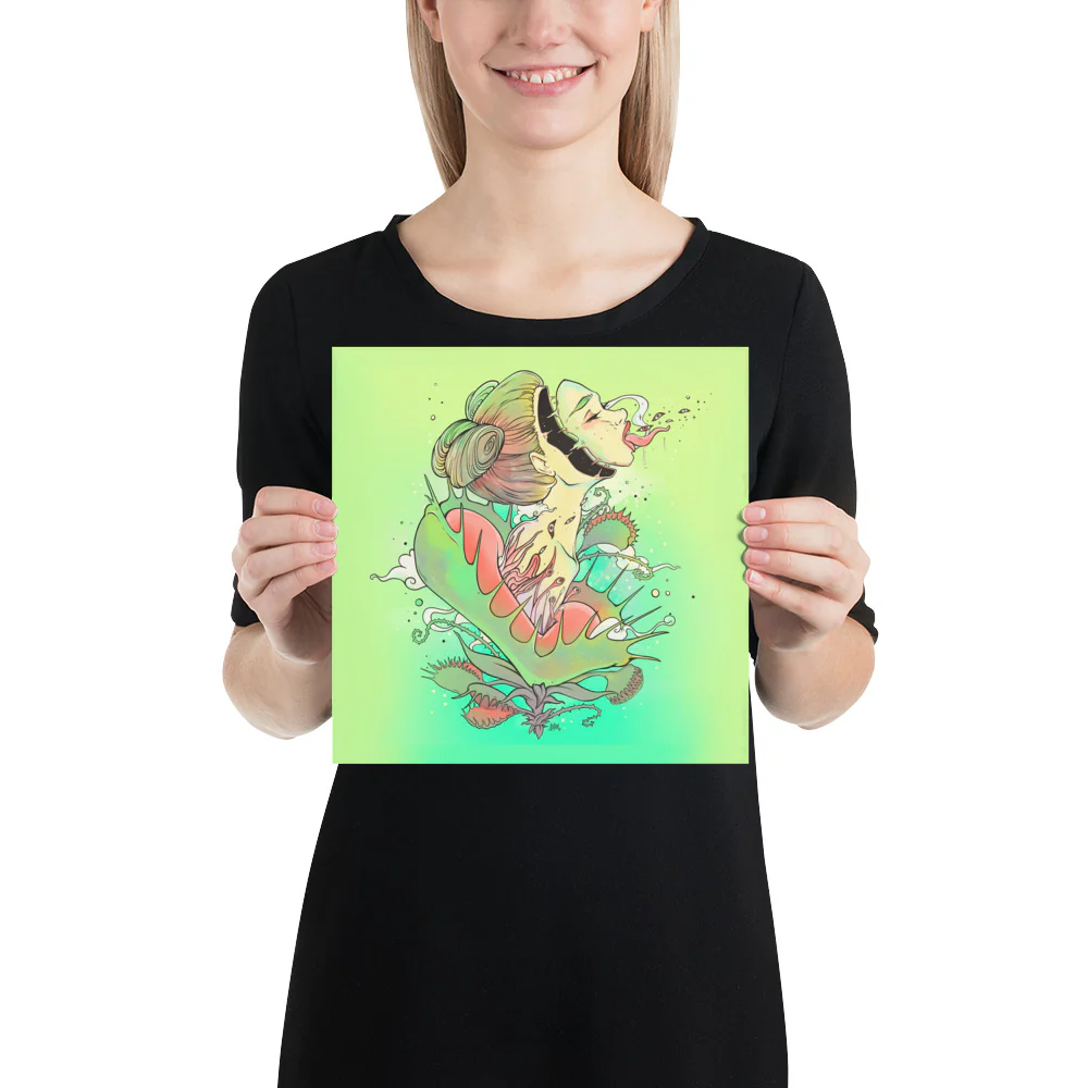Venus Fly Trap Girl, Matte Art Print Poster - Image 3