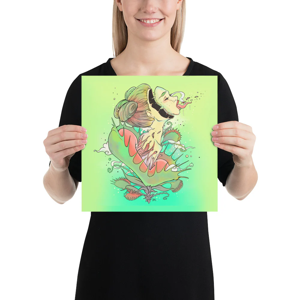 Venus Fly Trap Girl, Matte Art Print Poster - Image 4