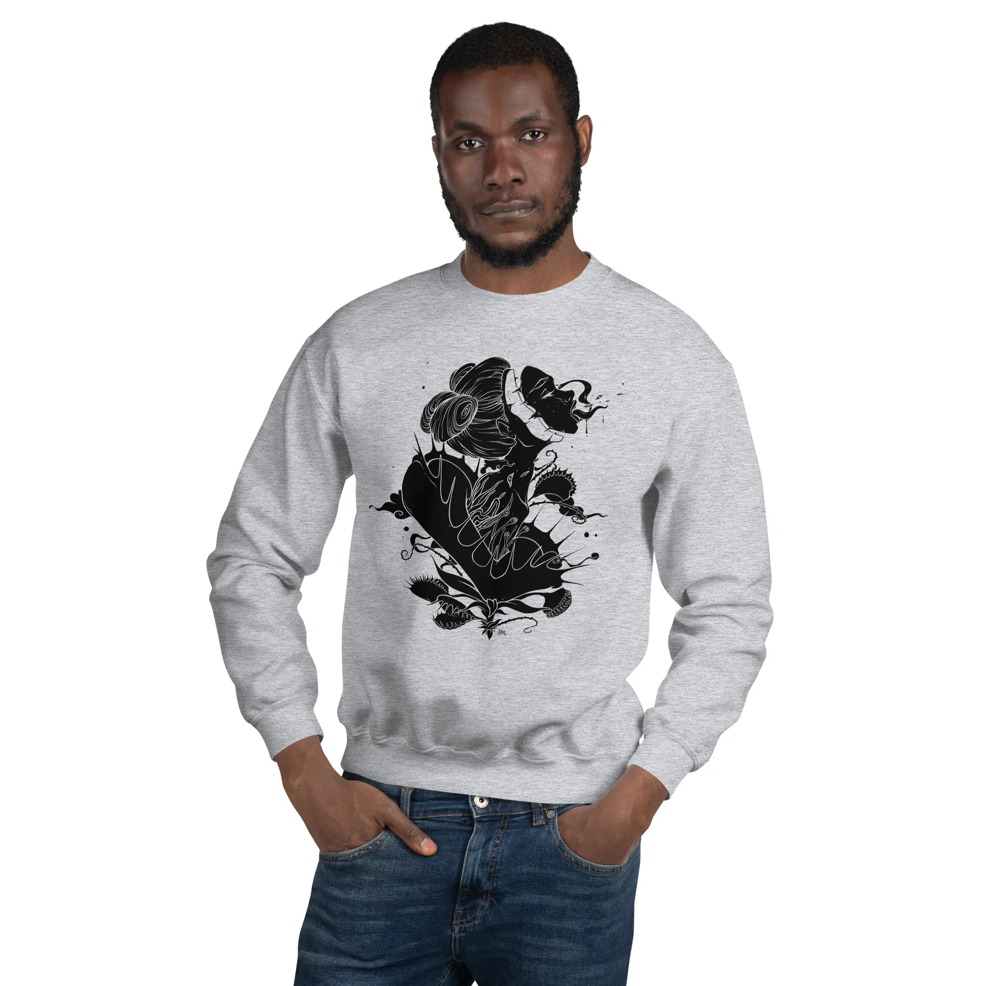 Venus Fly Trap Girl, Unisex Sweatshirt - Image 3