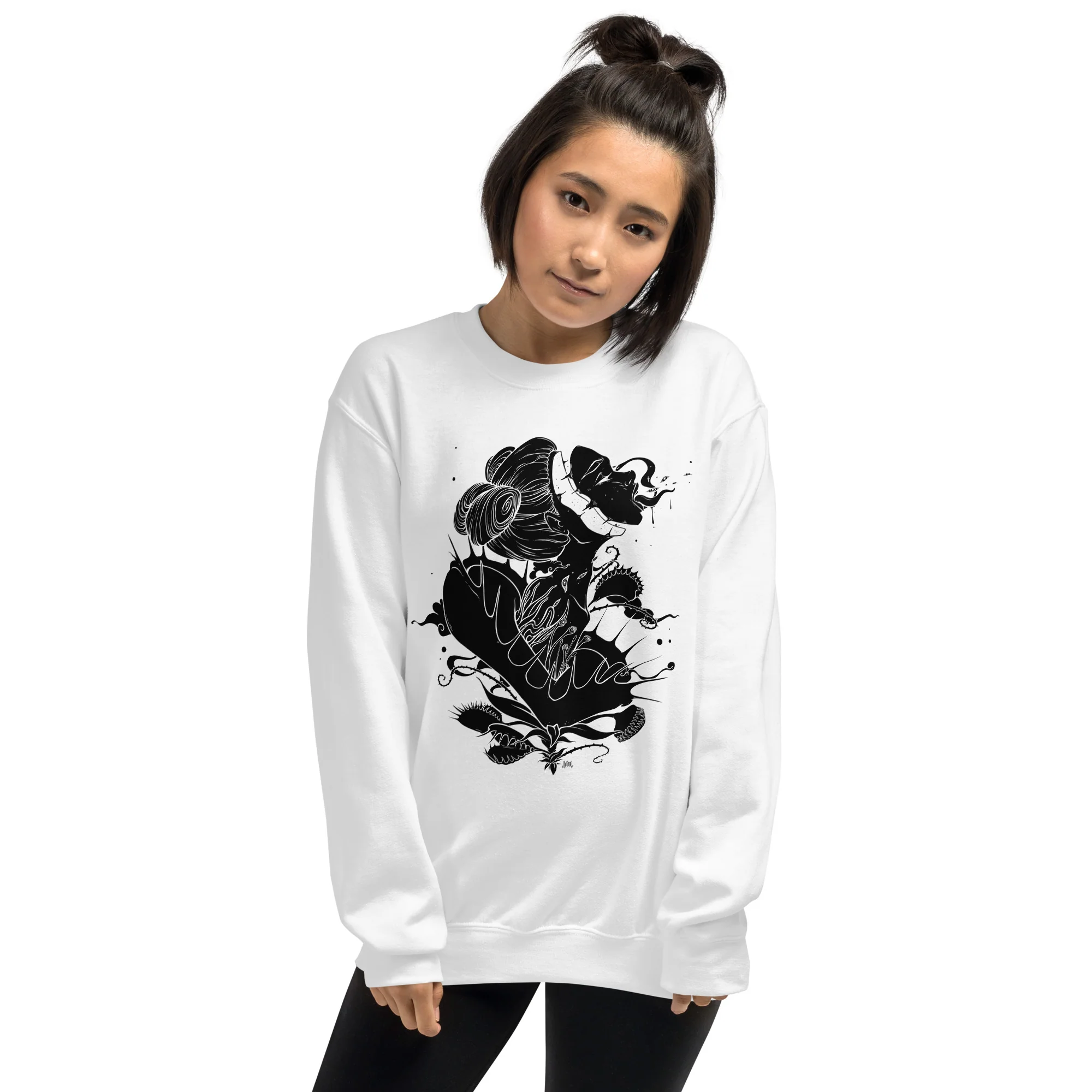 Venus Fly Trap Girl, Unisex Sweatshirt - Image 6