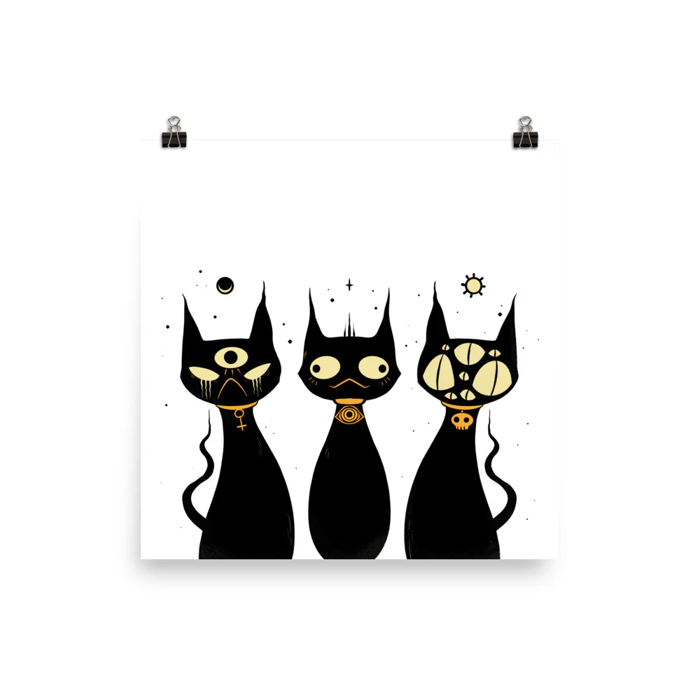Wise Cats, Matte Art Print Poster - Image 2