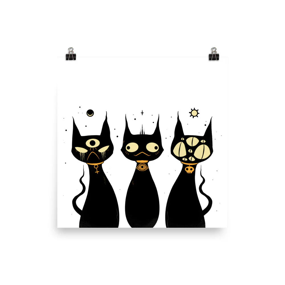 Wise Cats, Matte Art Print Poster - Image 5