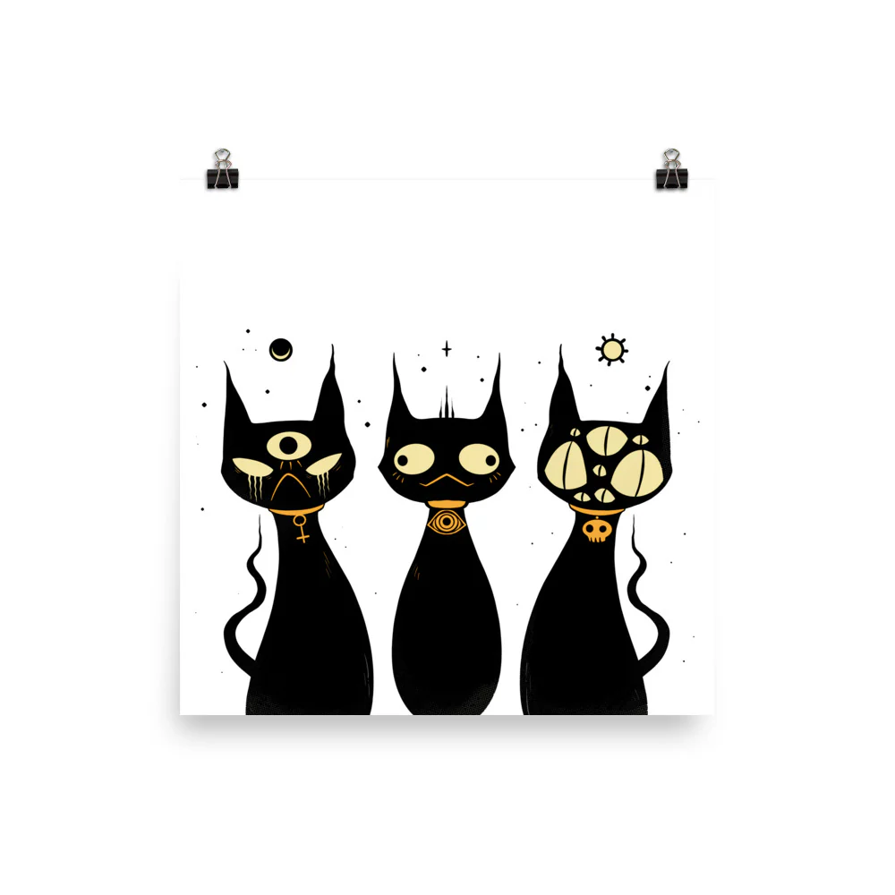 Wise Cats, Matte Art Print Poster - Image 6
