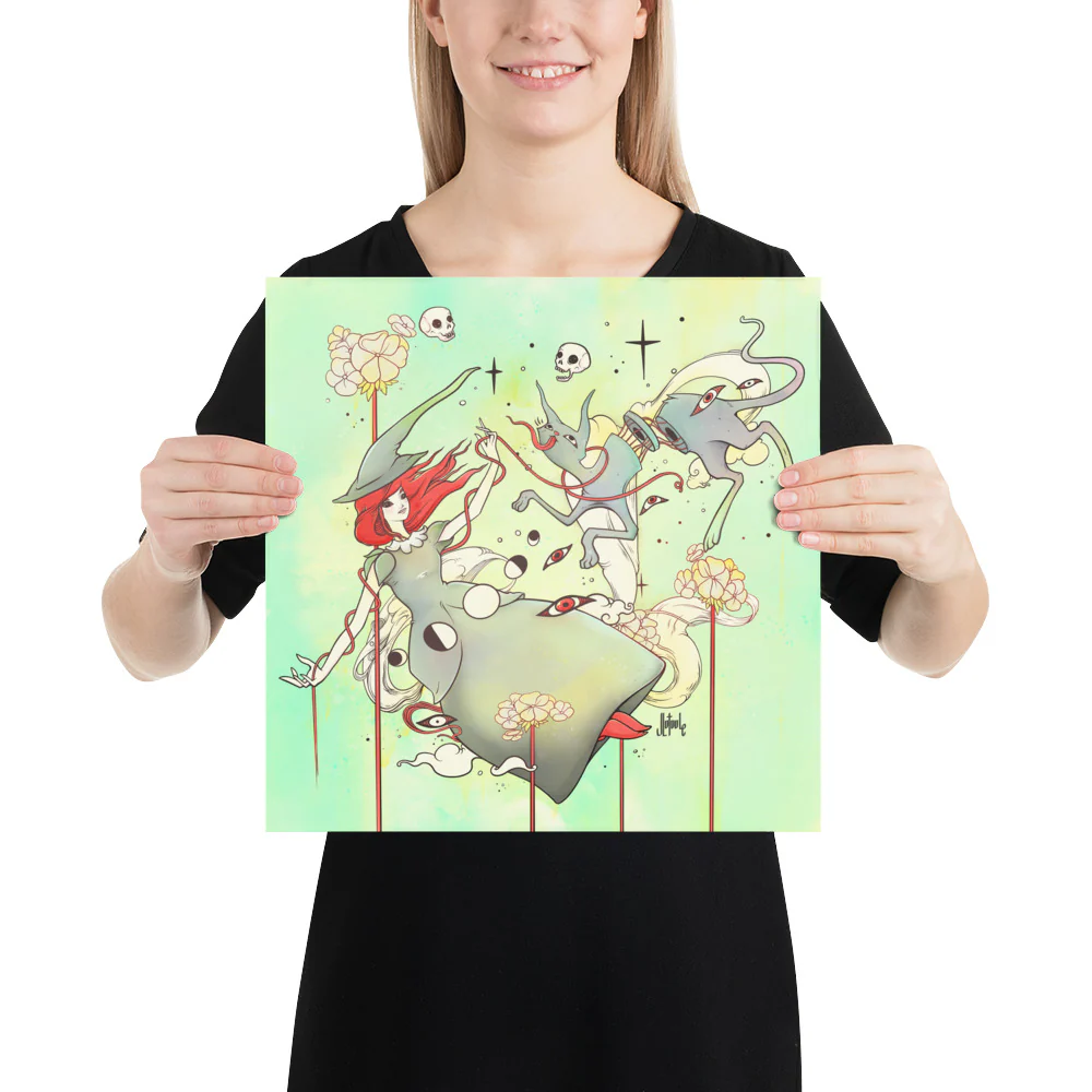 Witch And Cat, Matte Art Print Poster - Image 5