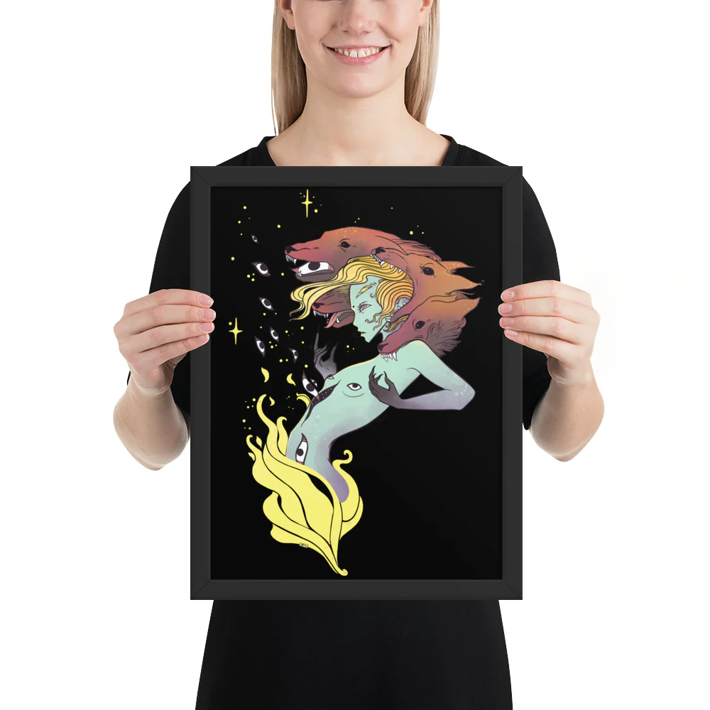 Witch And Wolves, Framed Art Print - Image 11