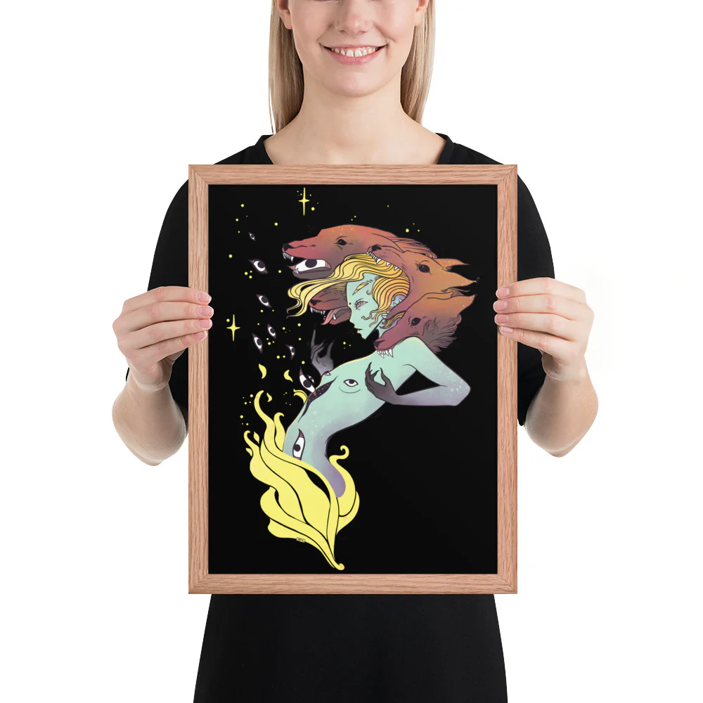 Witch And Wolves, Framed Art Print - Image 12