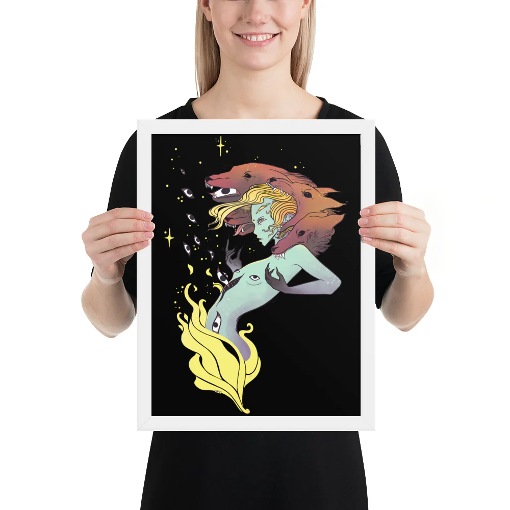 Witch And Wolves, Framed Art Print - Image 13