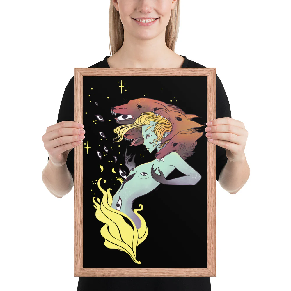 Witch And Wolves, Framed Art Print - Image 15
