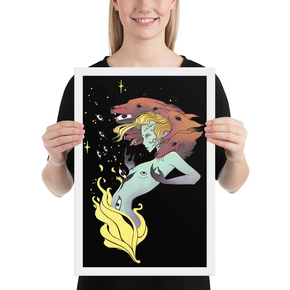 Witch And Wolves, Framed Art Print - Image 16