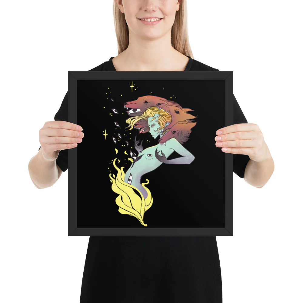 Witch And Wolves, Framed Art Print - Image 17