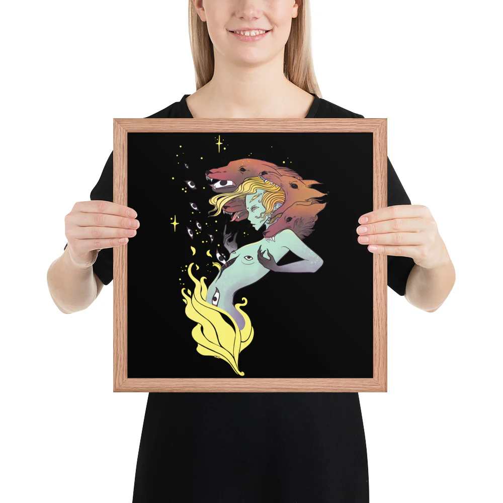 Witch And Wolves, Framed Art Print - Image 18