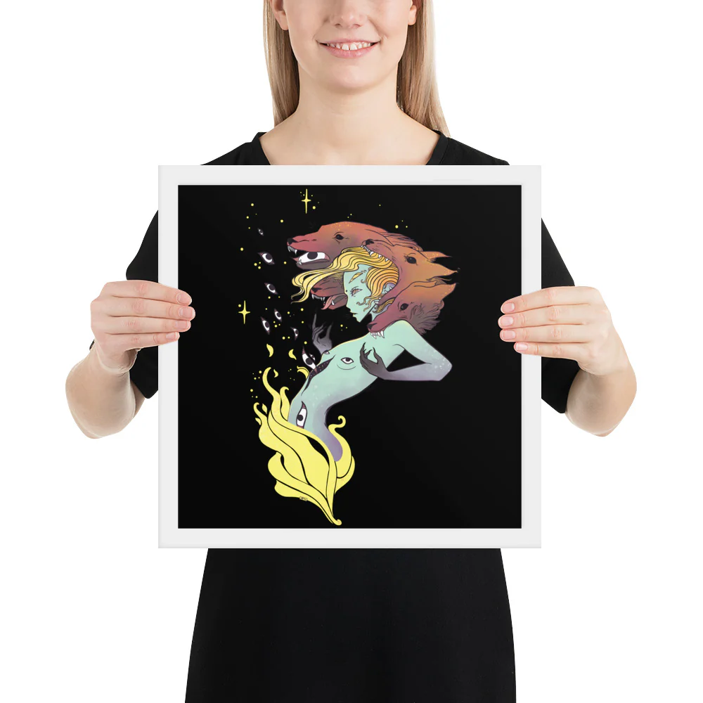 Witch And Wolves, Framed Art Print - Image 19