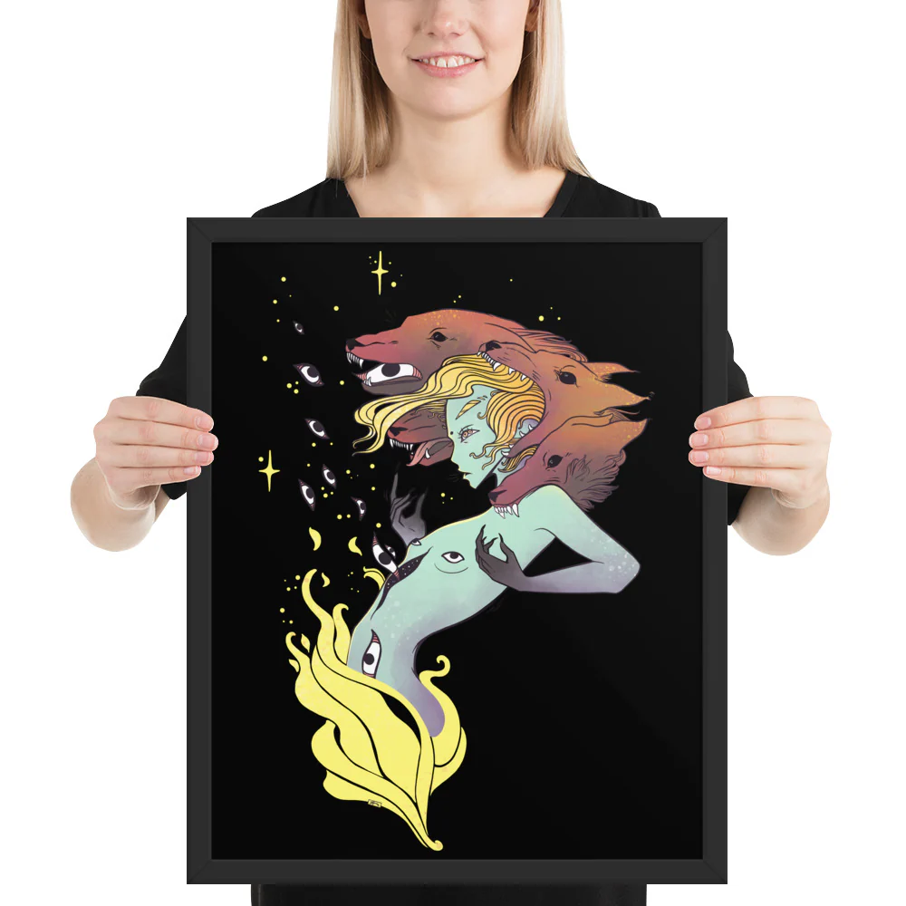 Witch And Wolves, Framed Art Print - Image 23
